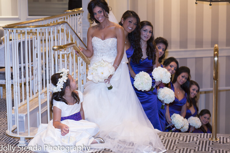 Formal Bridal Portrait of the bride with the bridesmaids, weddin
