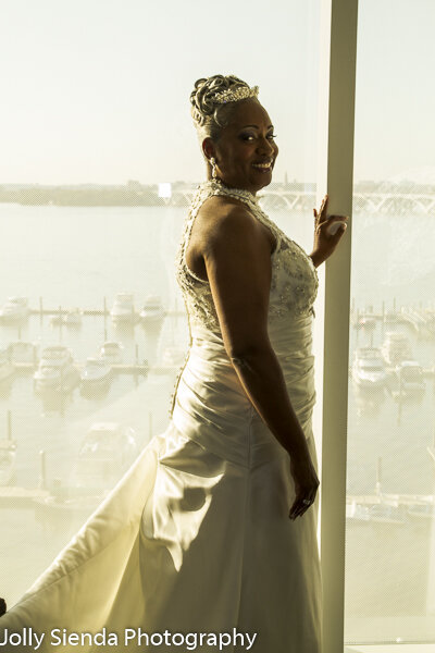 Bridal portrait in front of a window