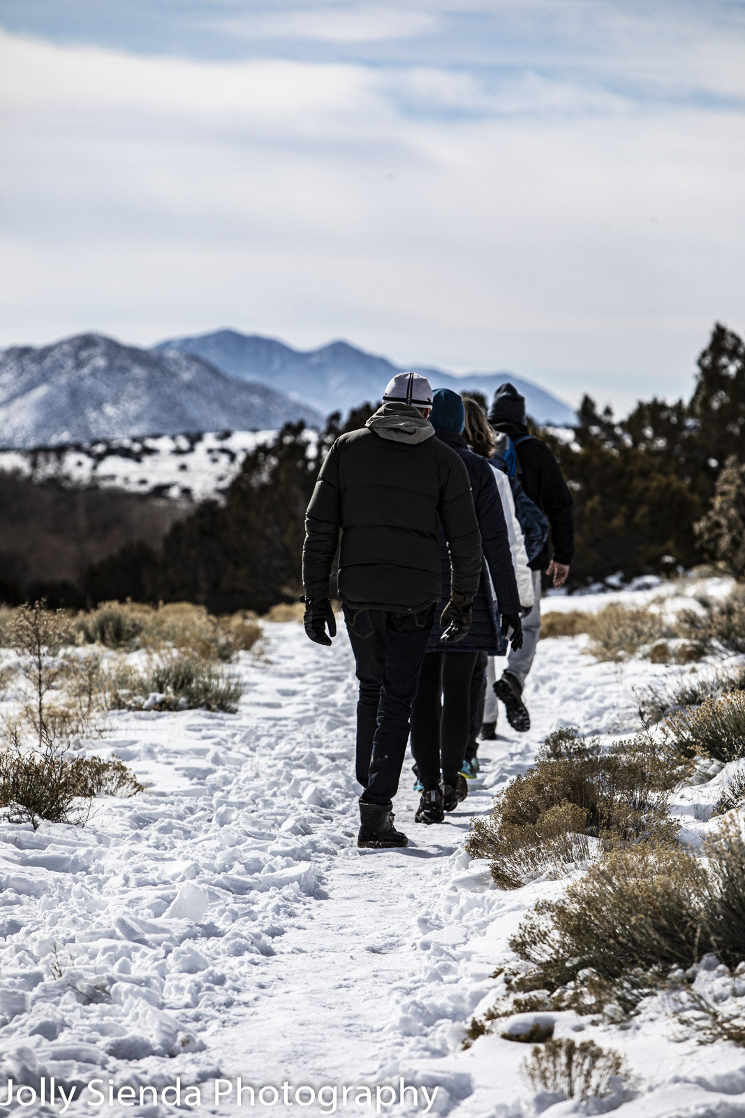 Southwest mountain hiking in the snow