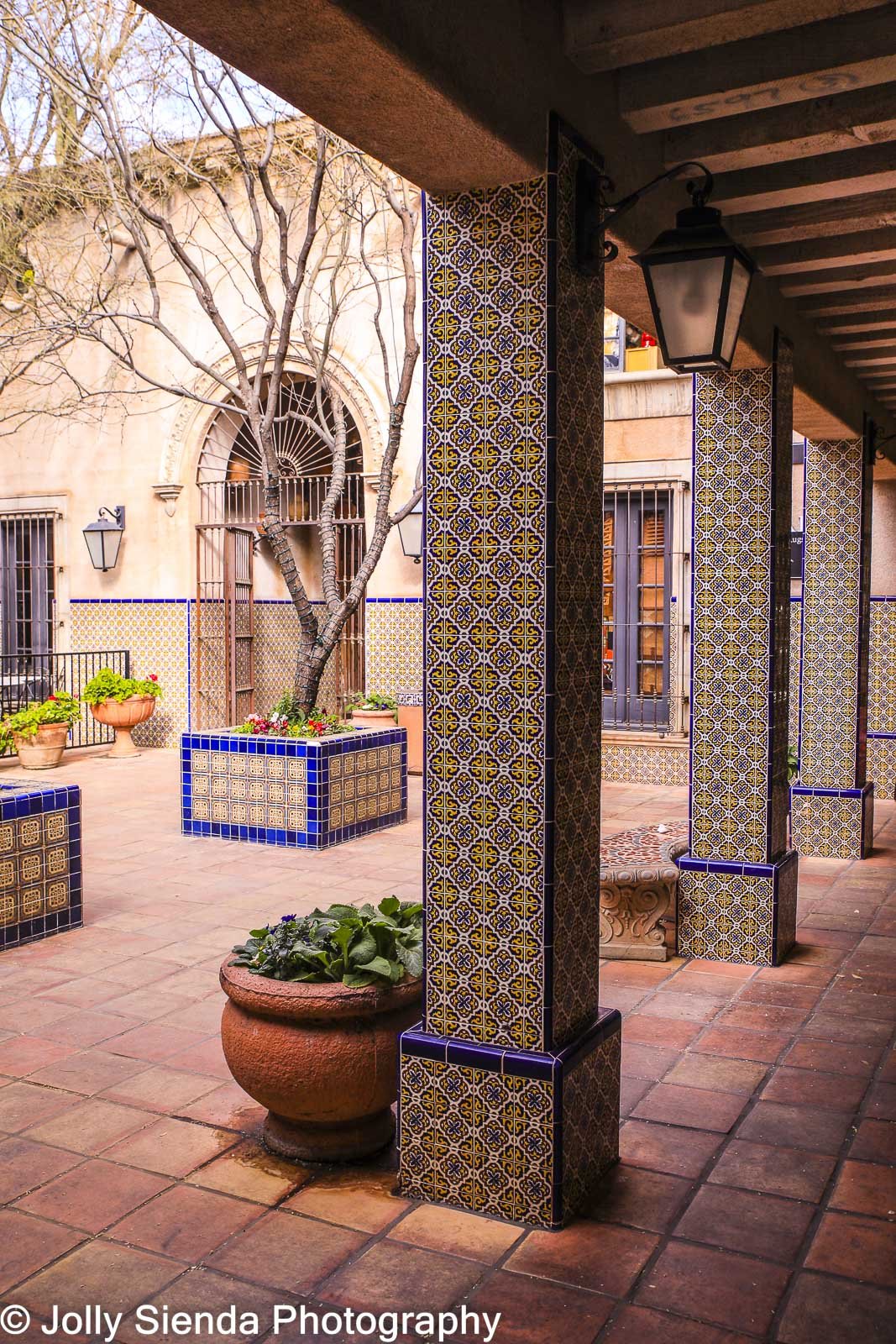 Mosaic tile, terra cotta, plaza