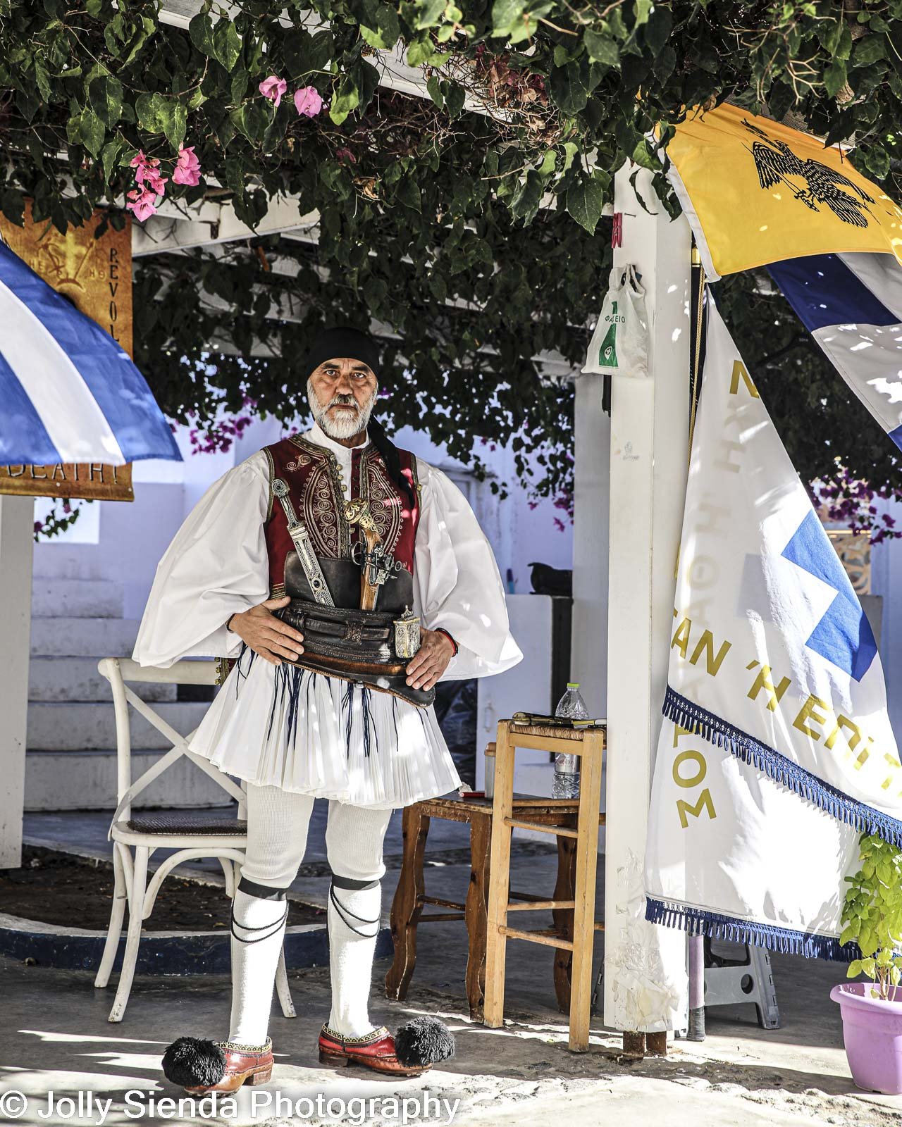 Man dressed in Greek traditional festival clothing