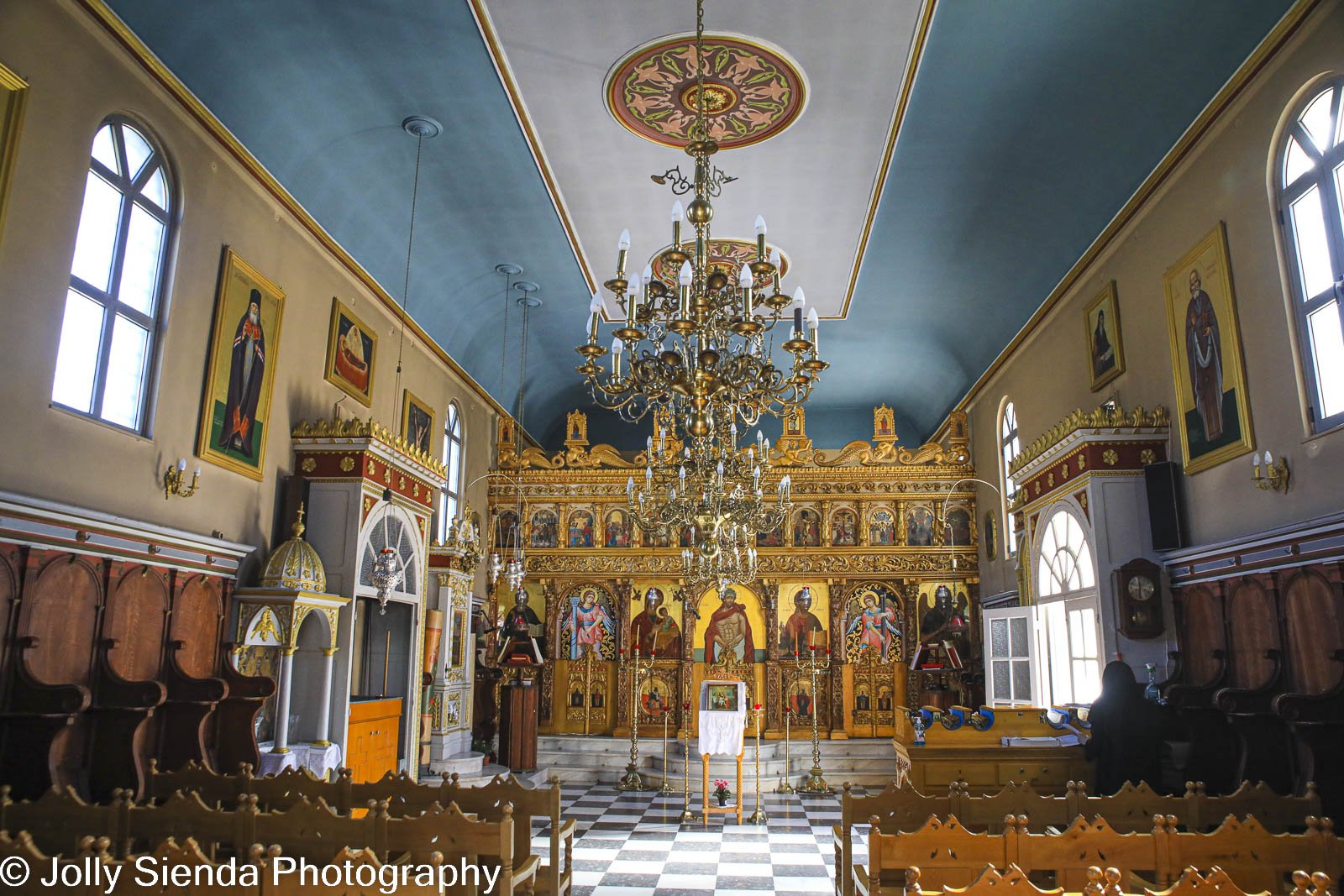 Interior of a small Greek Orthodox Church