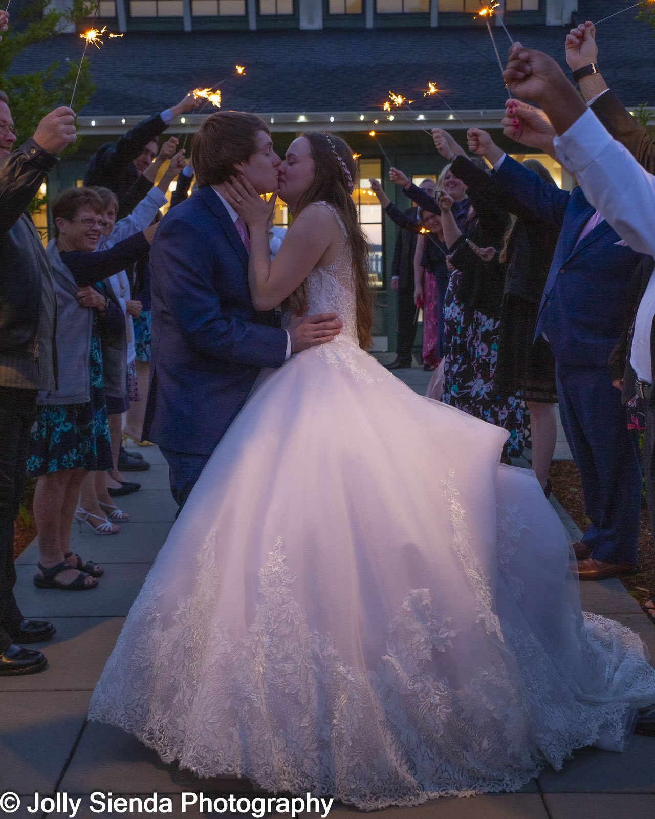 Port Gamble waterfront wedding and sparklers by Jolly Sienda Pho