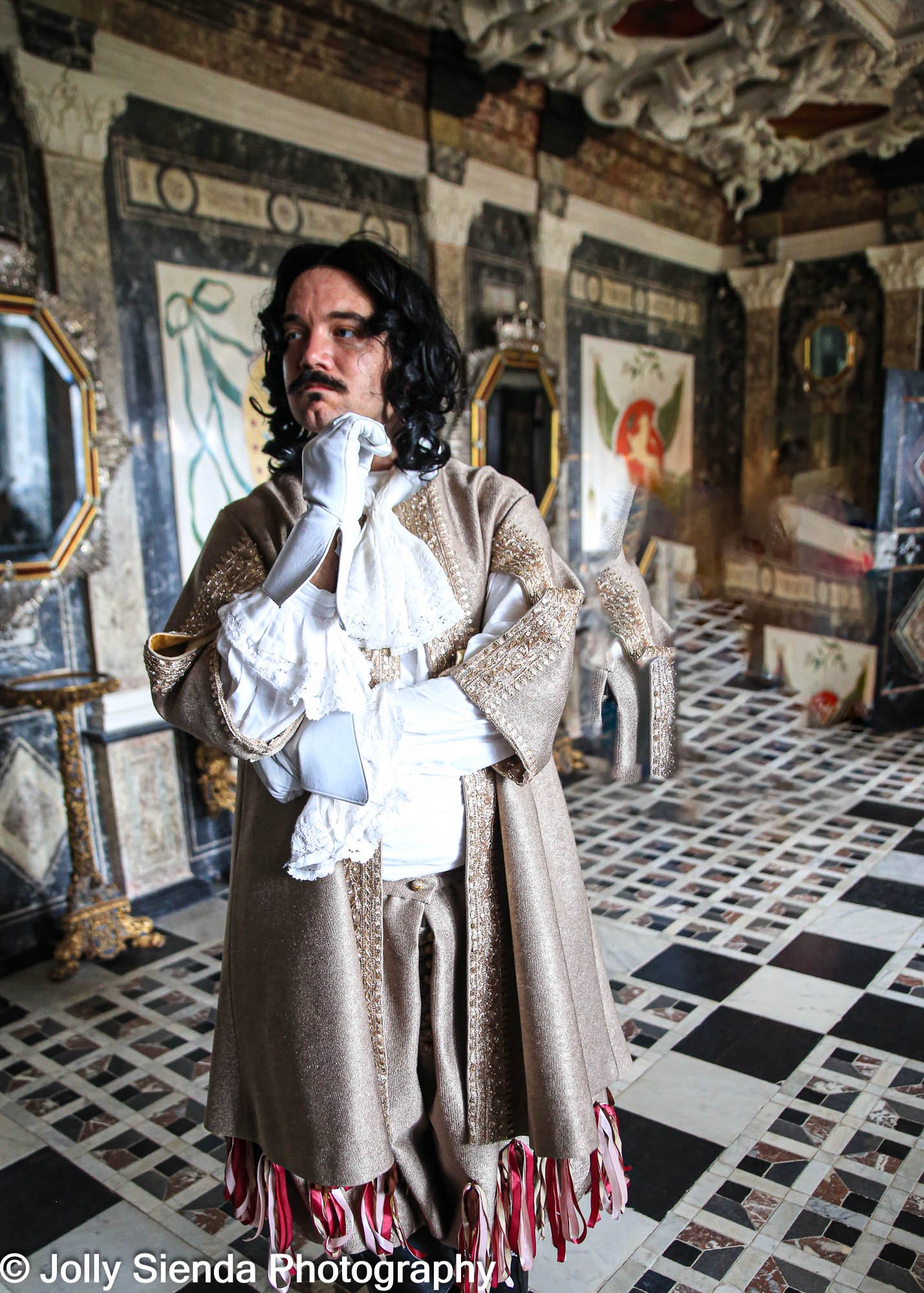 Rosenborg castle, and actor playing the king Christian IV. 