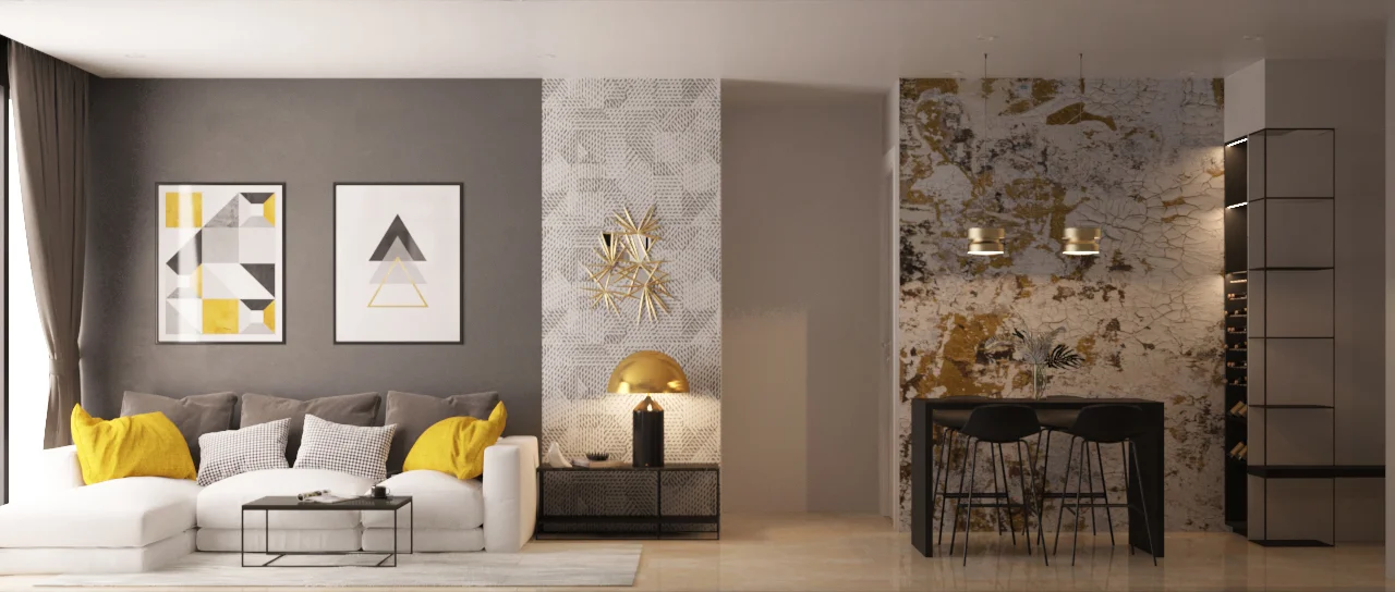 White sofa creates a luxury touch for living room