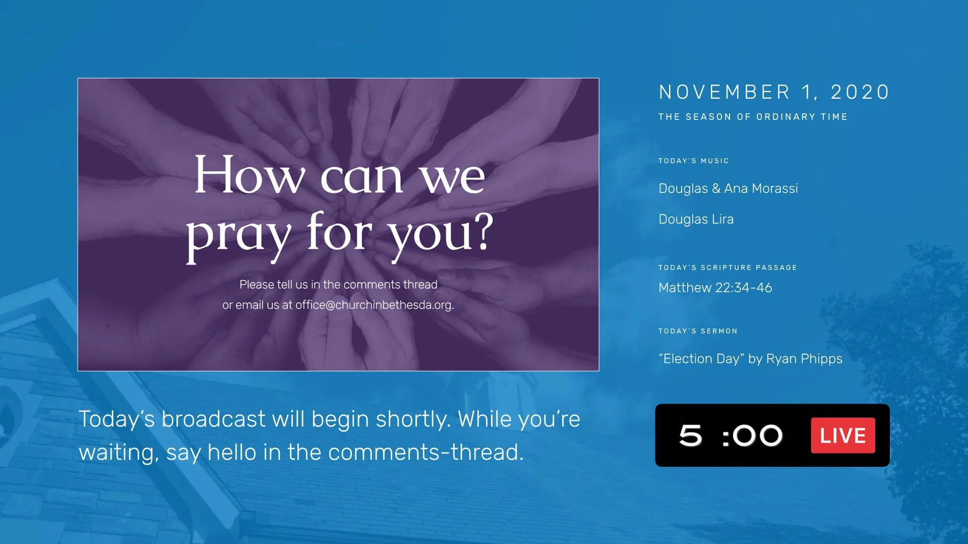 November 1, 2020, Ordinary Time [ LIVE ]