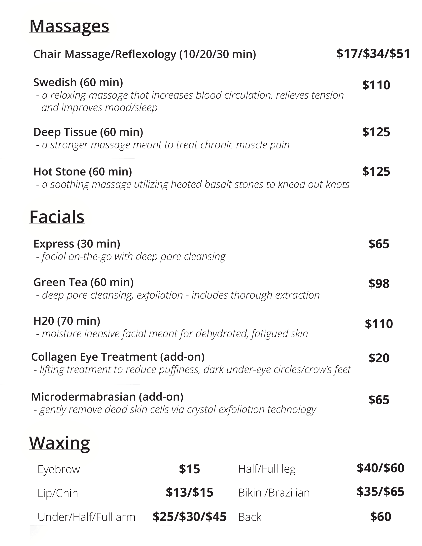 SERVICES — GREEN TEA NYC