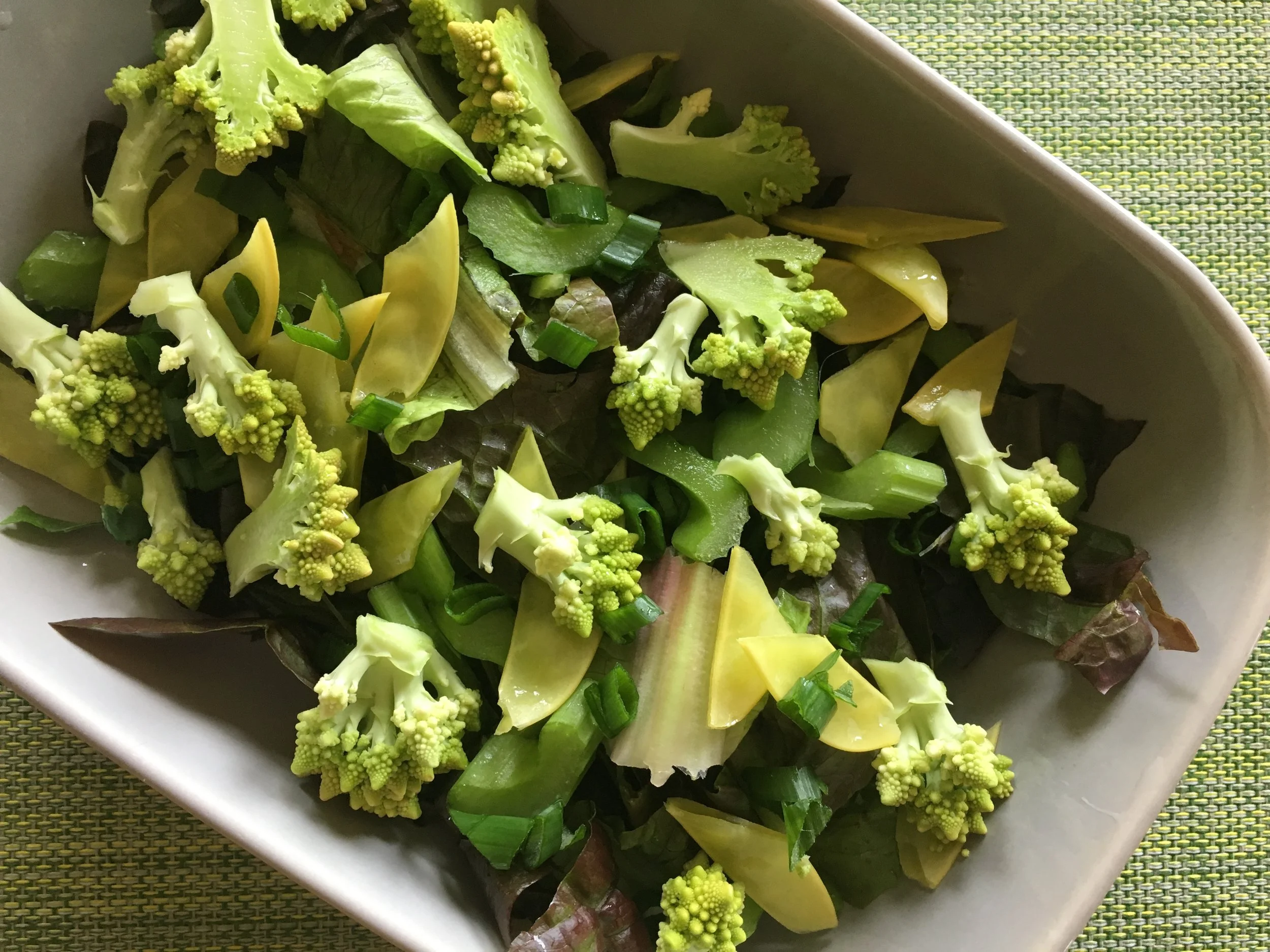 Romanesco was perfect in this yellow and green themed salad.