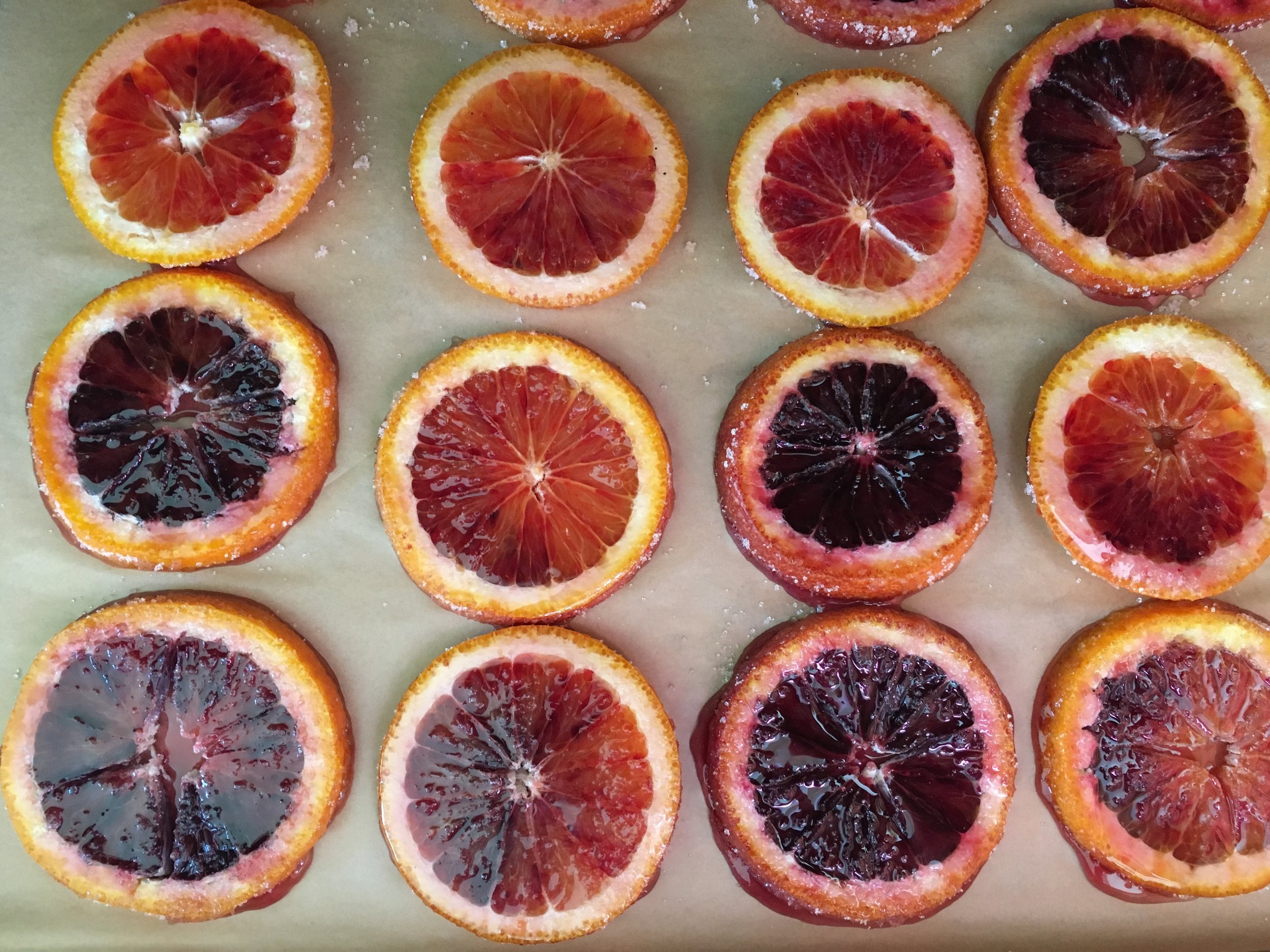 I also bought some blood oranges to dry. A gorgeous color and flowery flavor notes.