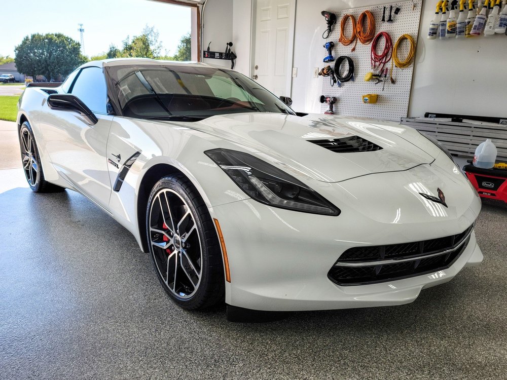 White Corvette after 1-step correction-style polishing