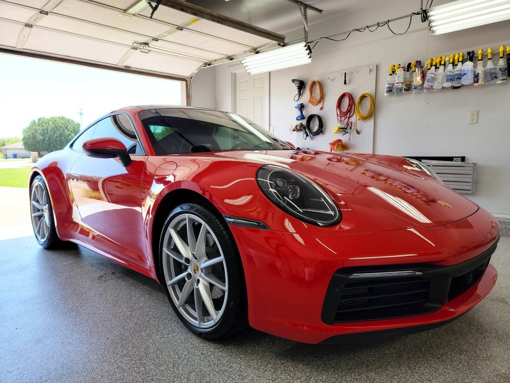 Red Porsche paint finish