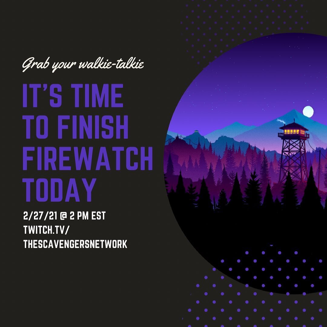 In a little over an hour: we finish our watch. See you there!