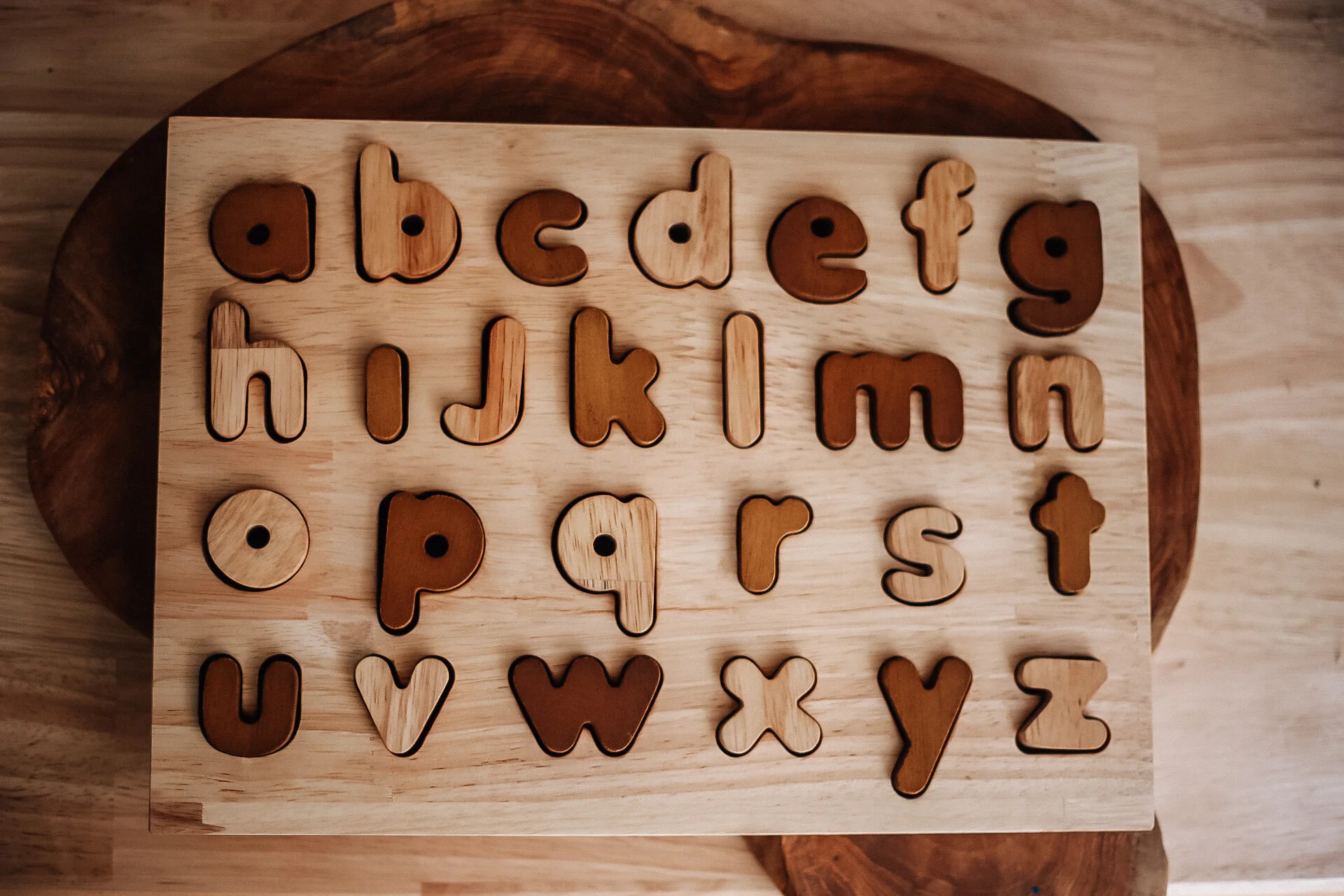 Q Toys Lowercase Alphabet Puzzle (Natural) Cruise Kids Children's