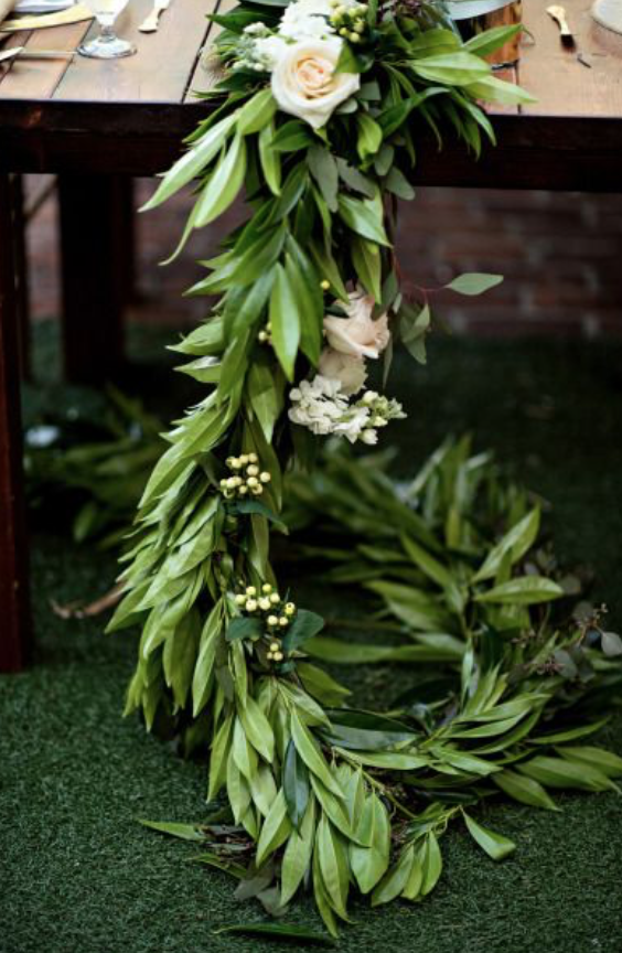 Greenery table runners