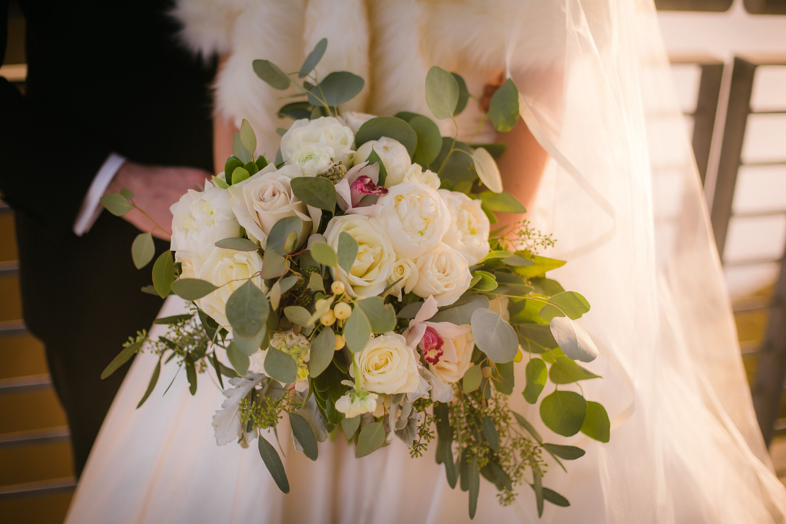 Monastery event Center wedding with florals by Yellow Canary