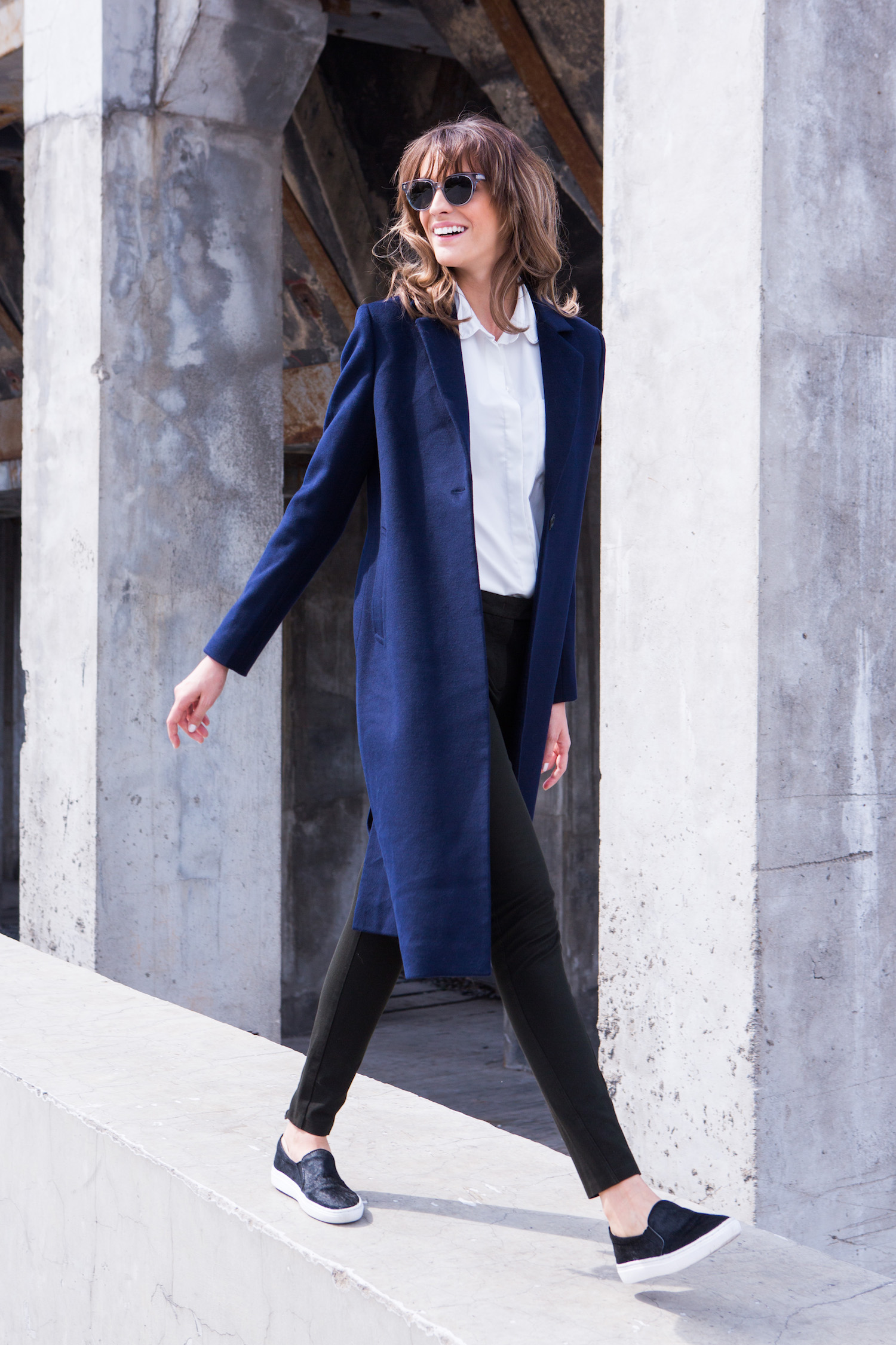 Navy Cashmere Coat