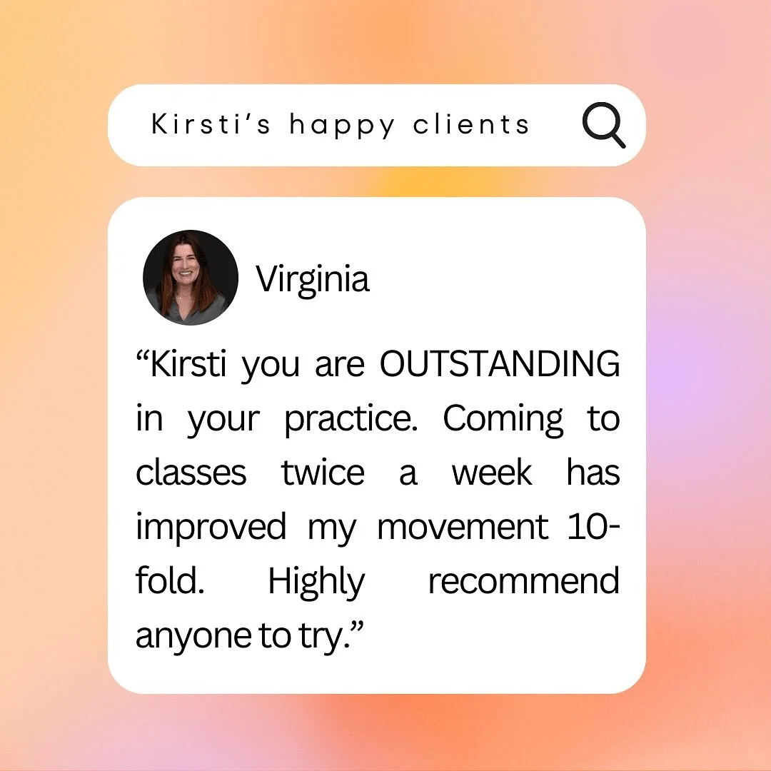 “Kirsti you are OUTSTANDING in your practice. Coming to classes twice a week has improved my movement 10-fold Highly recommend anyone to try.”
πͺπ Grateful to be part of your journey.
#ClientLove #DNSworks #PilatesJourney #FitnessGoals