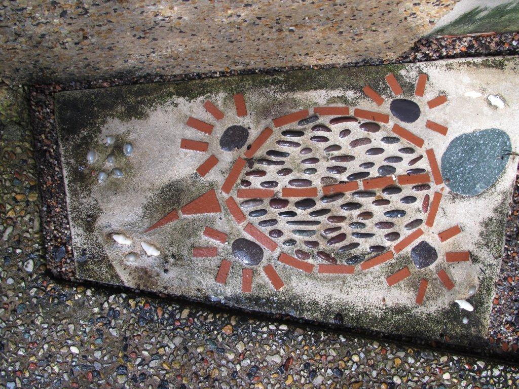 Turtle mosaic in floor