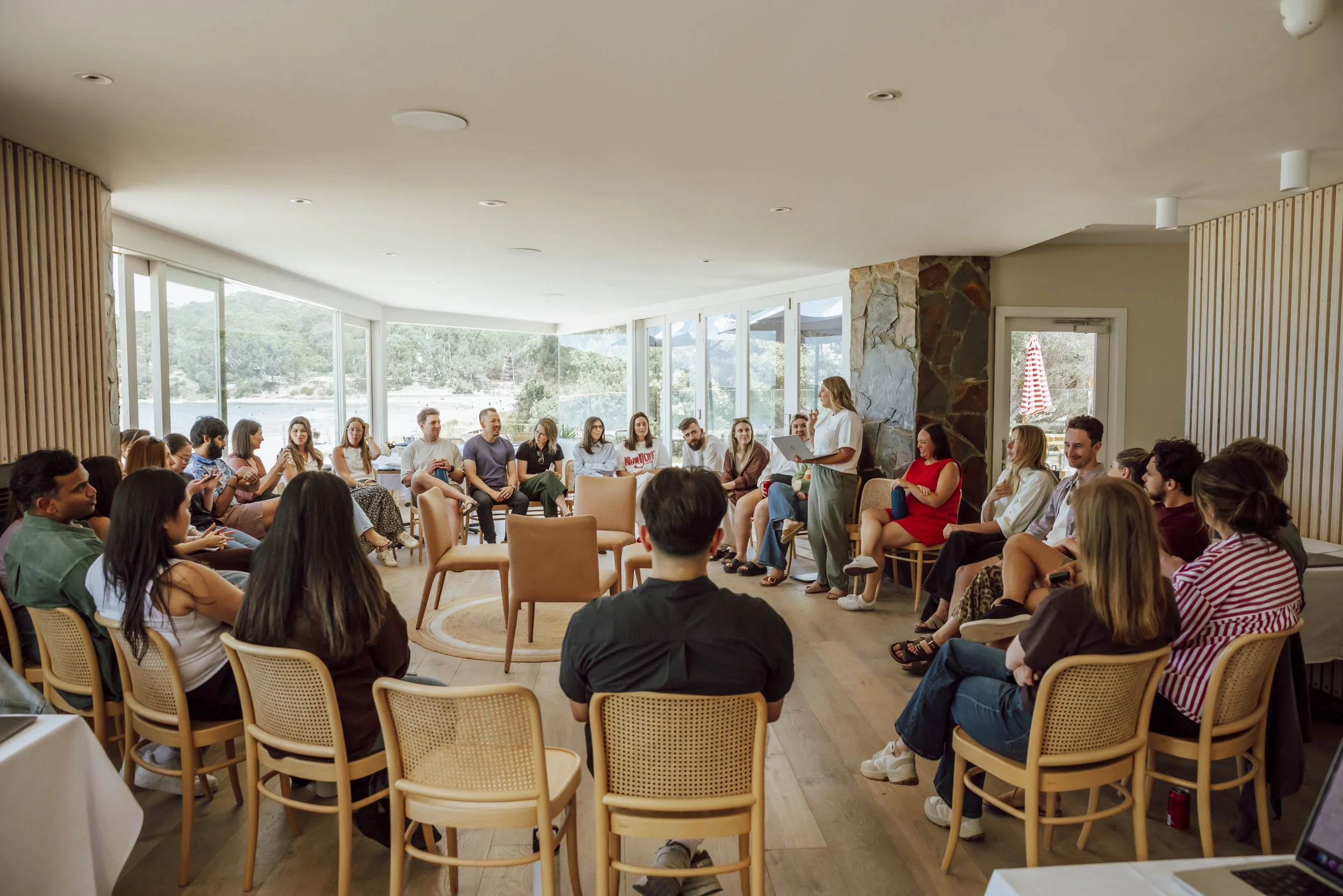 Corporate team building session with multiple employees in Lorne Victoria