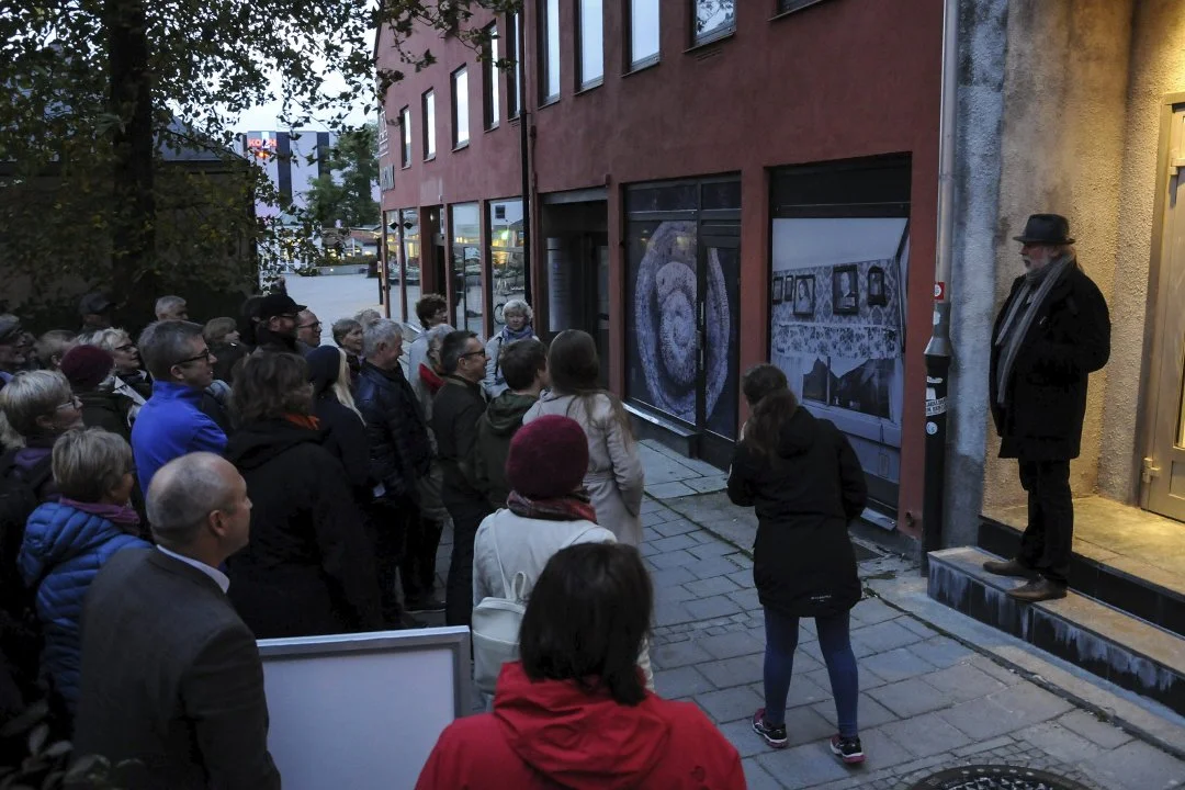 Are Andreassen ved åpningen av bygalleriet