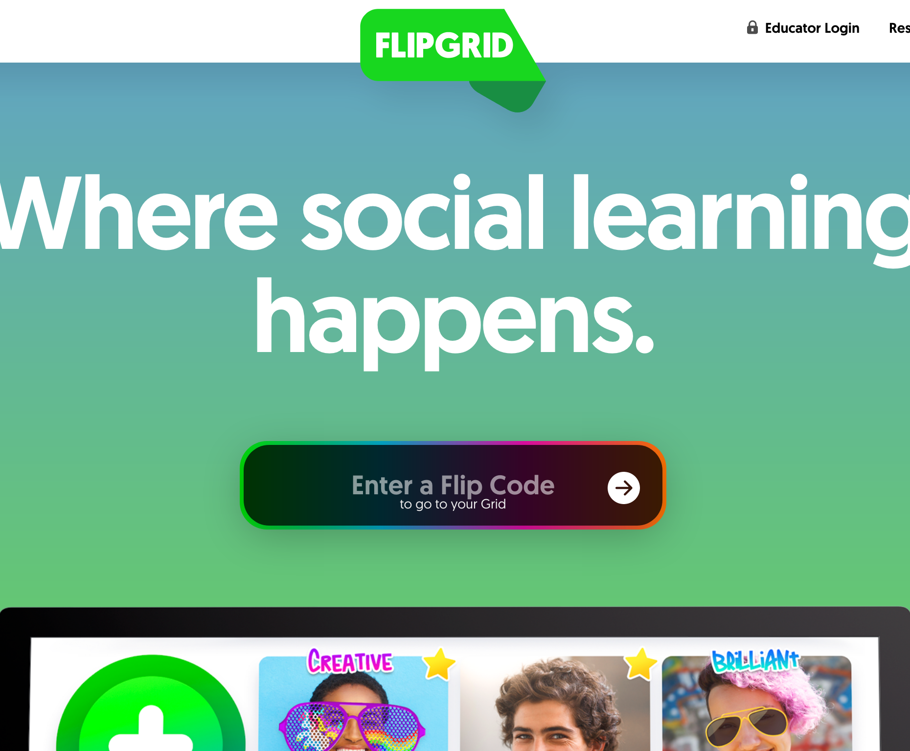 Flipgrid - lets students submit personal video response to any topic you choose.