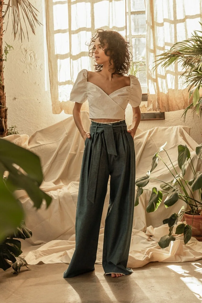 TINI Leftover Denim Paper Bag Trousers 