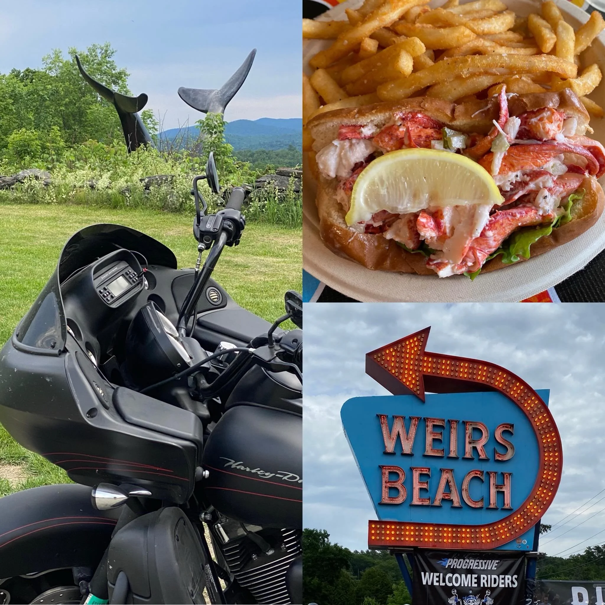 354 Miles RT, a quick down and back to Laconia for lunch and a walk. A summer tradition. 🦞

Sometimes you stay dry, sometimes you get wet, today was the pressure washing that got me in the last 45 minutes, all good! The bike is clean!😂