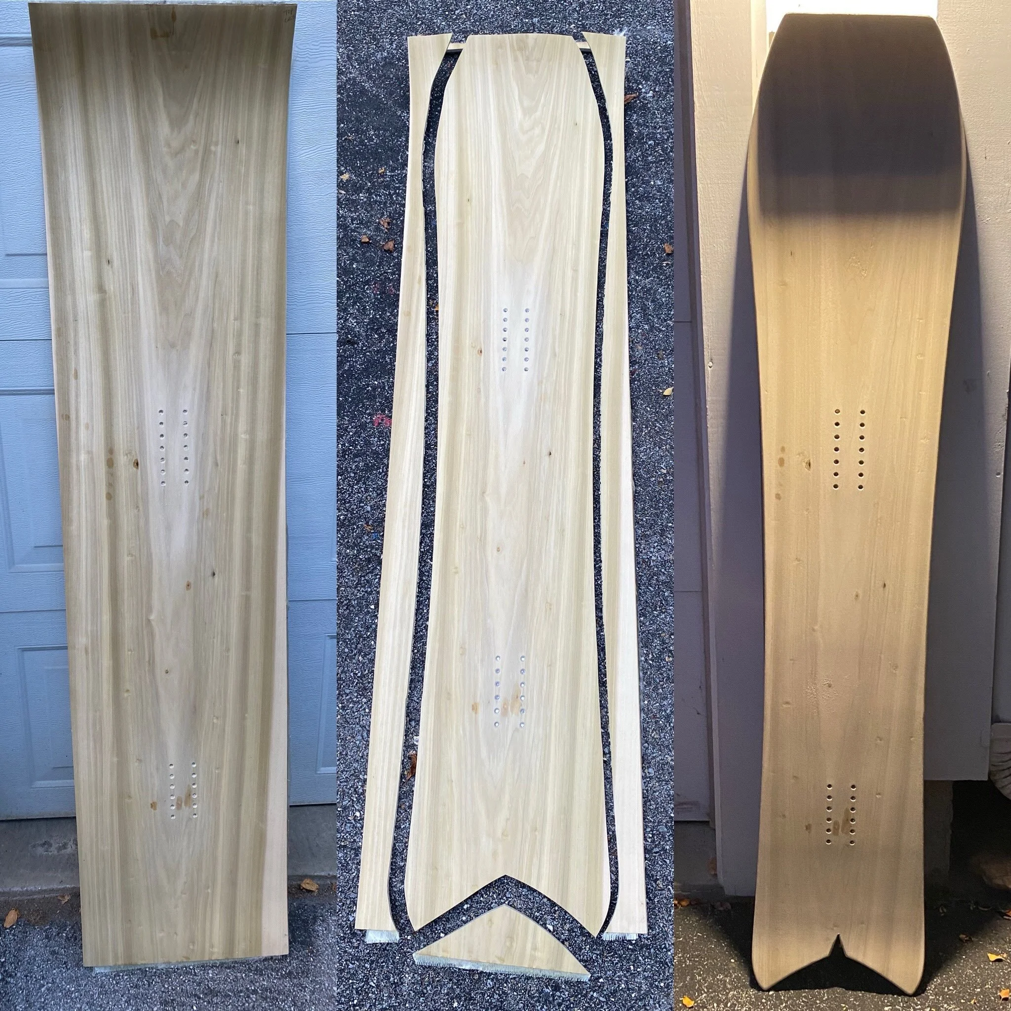 Evolution of .. a MTN Local shape. From raw materials, to epoxied parts, rough cut out and final shape. 
&bull;
Every one starts as a blank page, ready for the adventure to start. It&rsquo;s the first step, ready for the next one&hellip;
&bull;
Pray 
