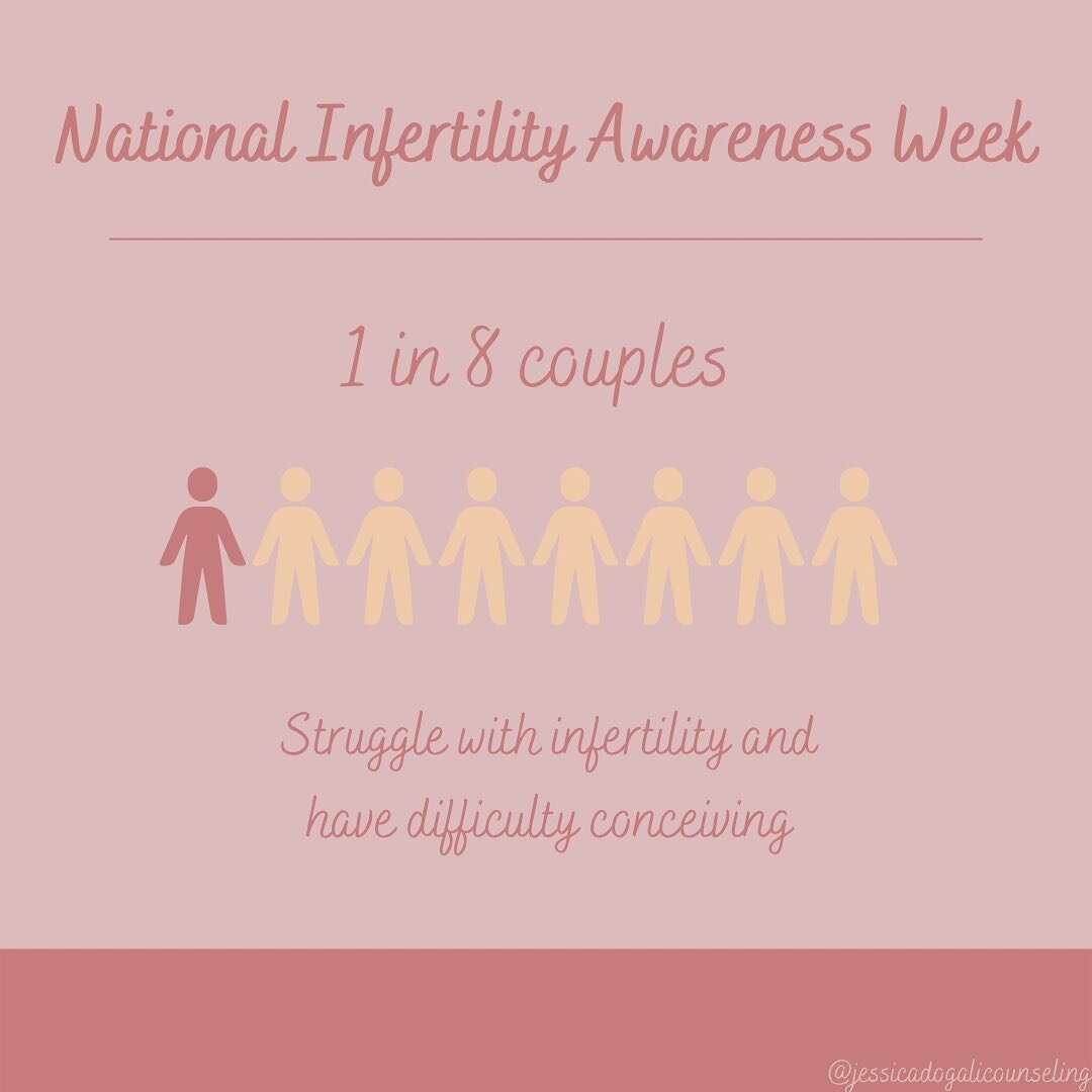 National Infertility Awareness Week✨

Infertility &amp; Loss - the topics that no one can easily discuss.

Did you know :
&bull;1 in 8 couples struggle with conceiving
&bull;1 in 4 couples experience pregnancy loss

If neither of these apply to you, 