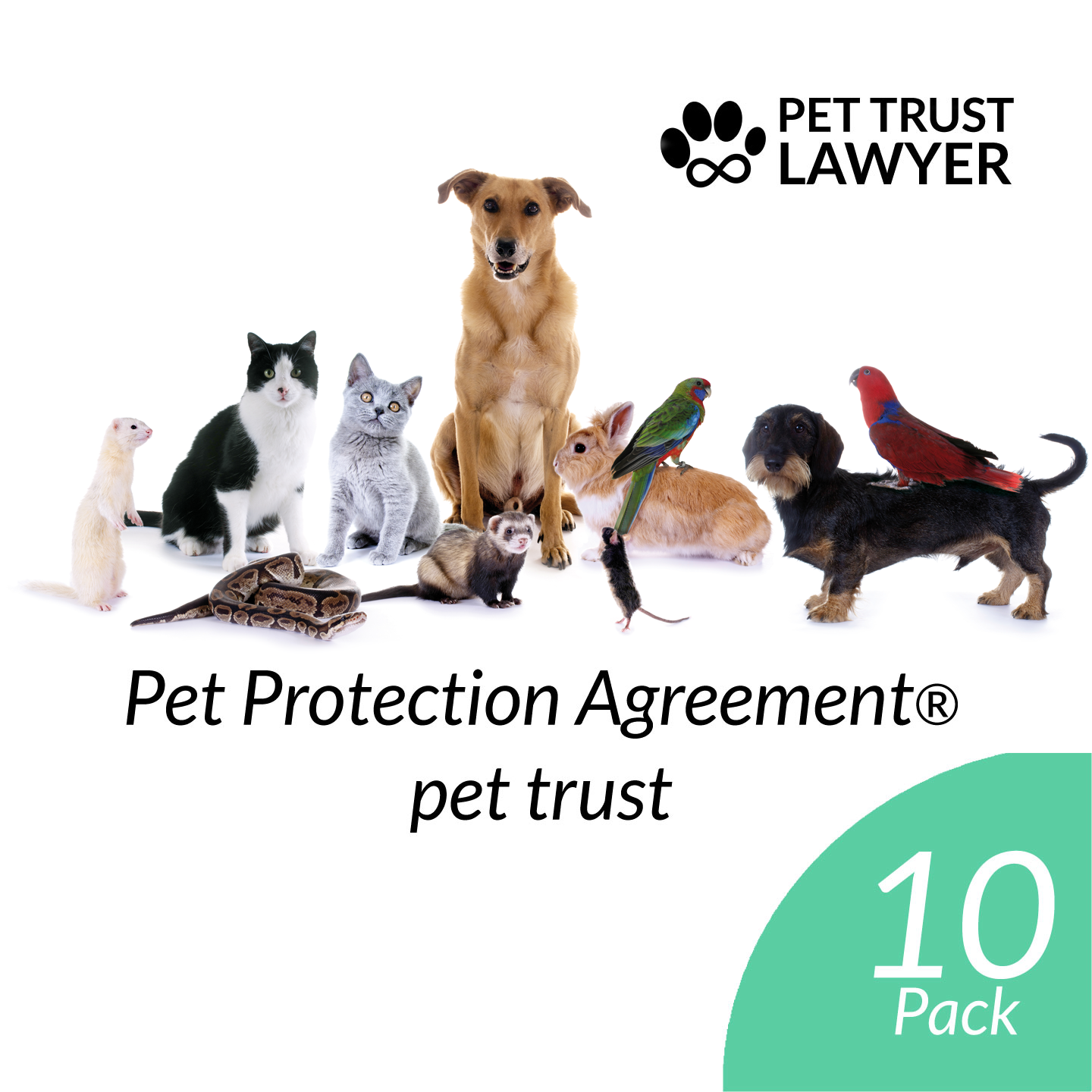 Pet Protection Agreement® pet trust (10 Pack at $15 each)