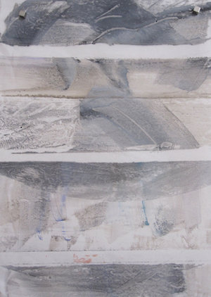 "Trade 1" One of my first encaustic prints (wax and paper), created at Paula Roland's studio in Santa Fe, NM.