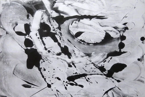 “Black Tornado”, Encaustic Print (beeswax on paper)