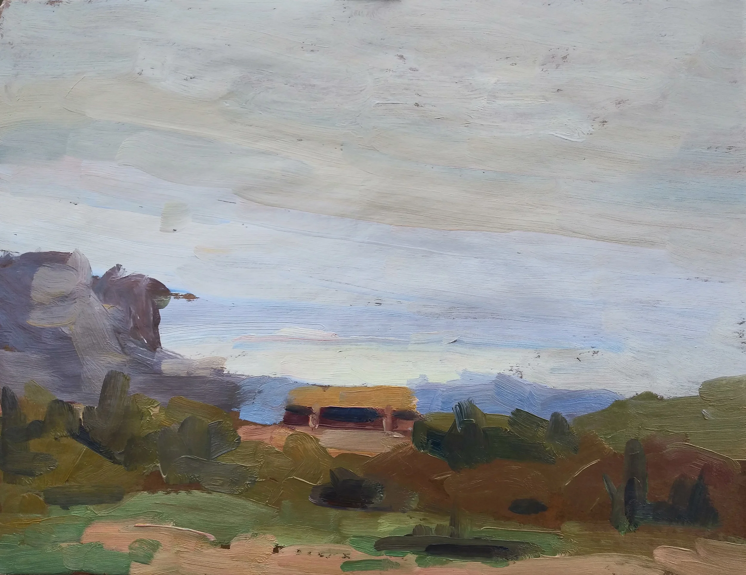 The third sketch from my first day here, done near sunset on one of those rare overcast days Arizona features.