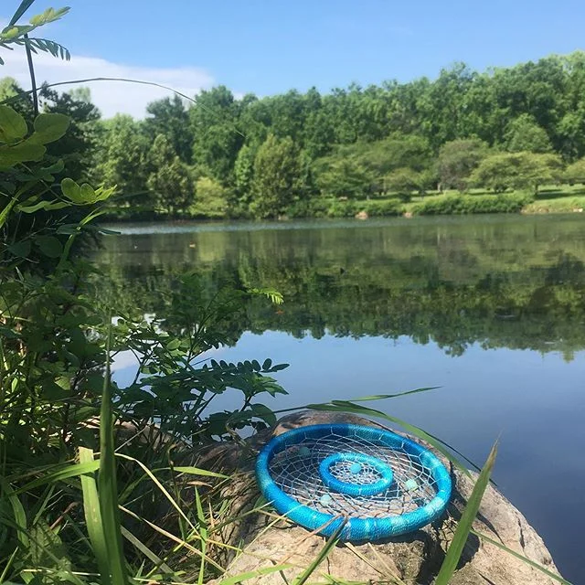 &ldquo; Inspired by Nature and Passion for Life &ldquo;  Finishing up this beauty outdoors enjoying this view #lovewhatyoudo #dowhatyoulove #workhardplayhard #nature #handmade #inspired #native #dreamcatcher #dream #dreamer #art #artisan #madewithlov