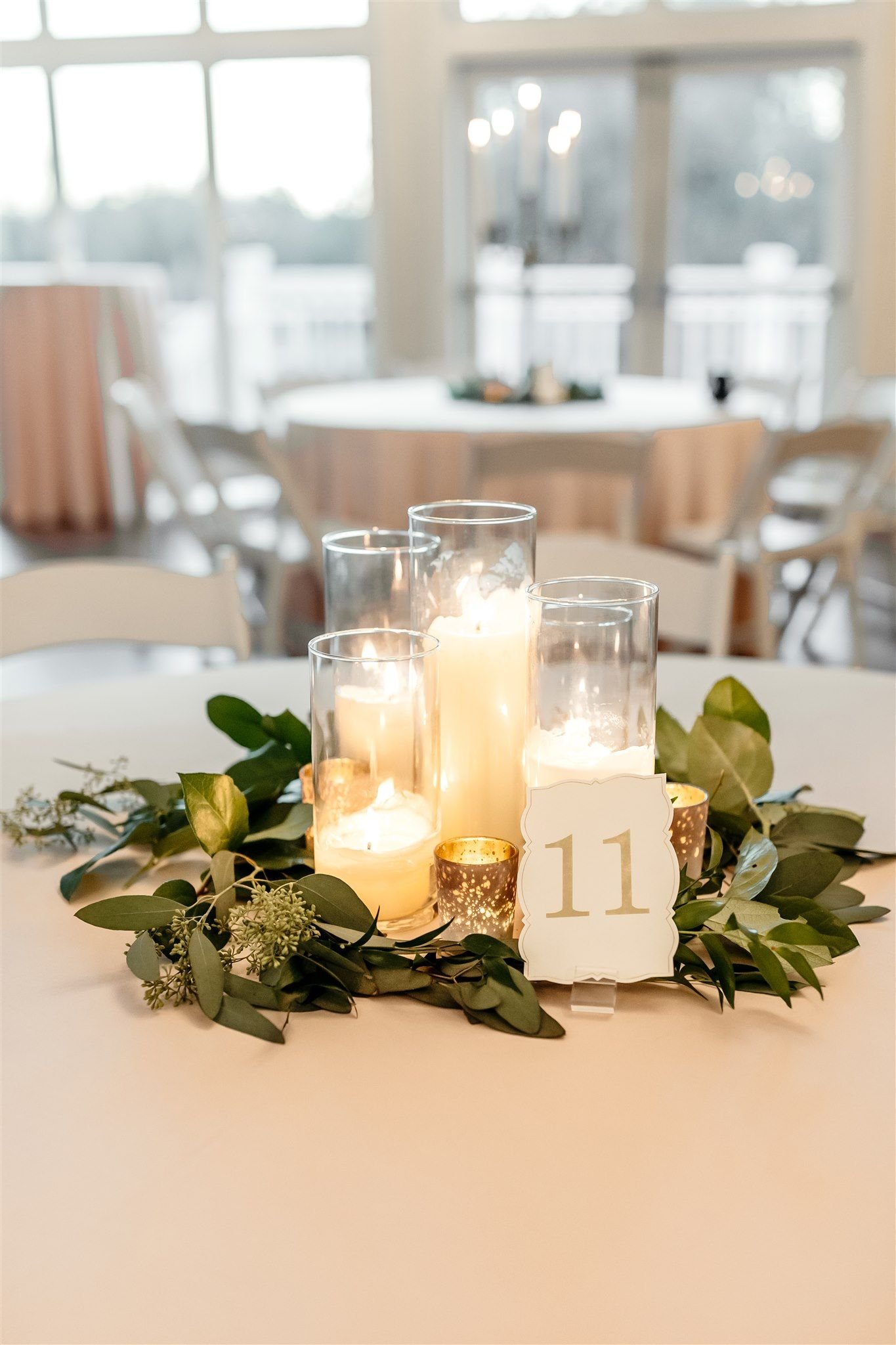 candles and greenery