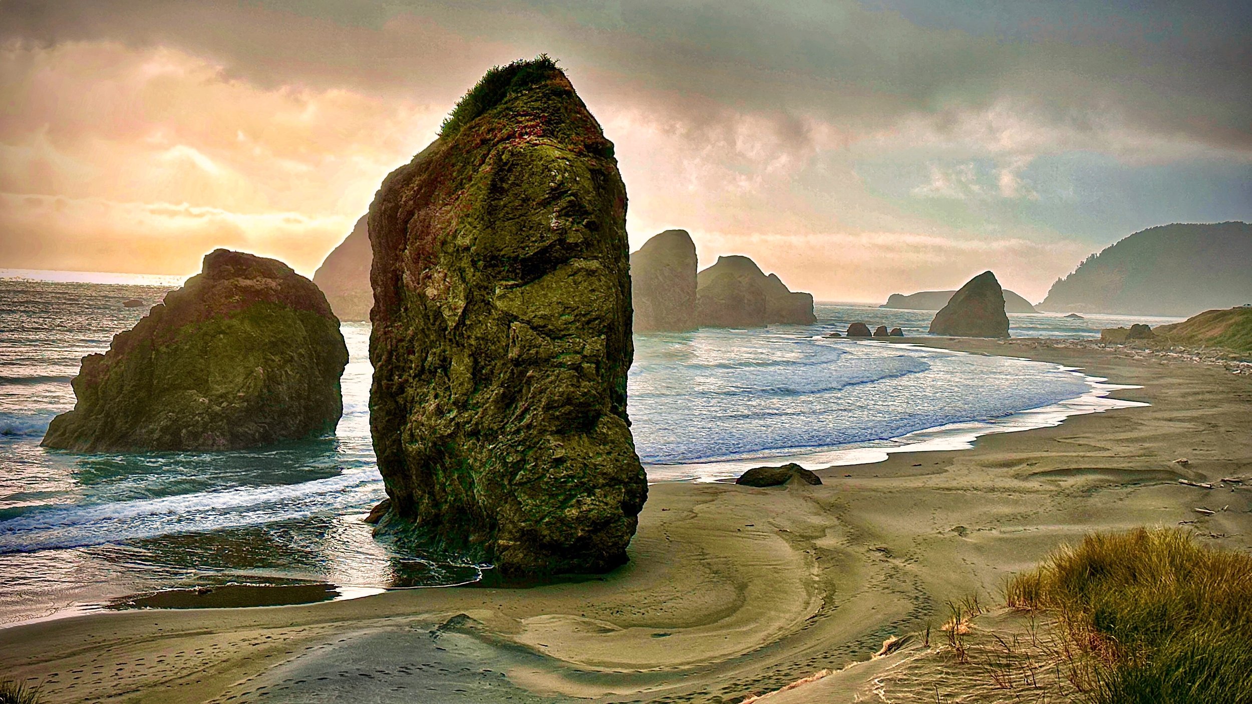 Sea Stacks at Sunset, Gold Beach, Oregon 2023