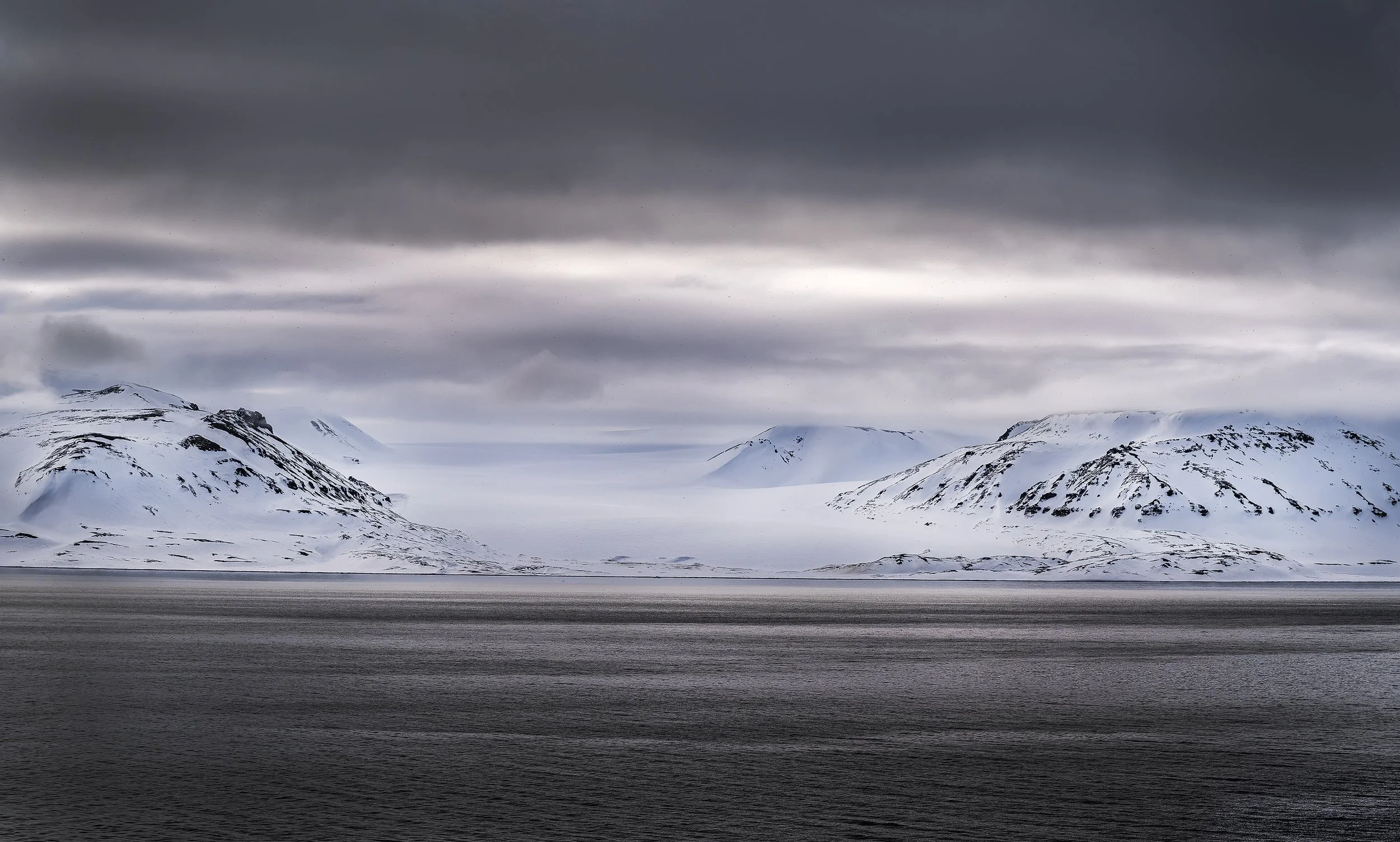 Glacial Chasm, Dark Skies and Dark Water, Svalbard 2026