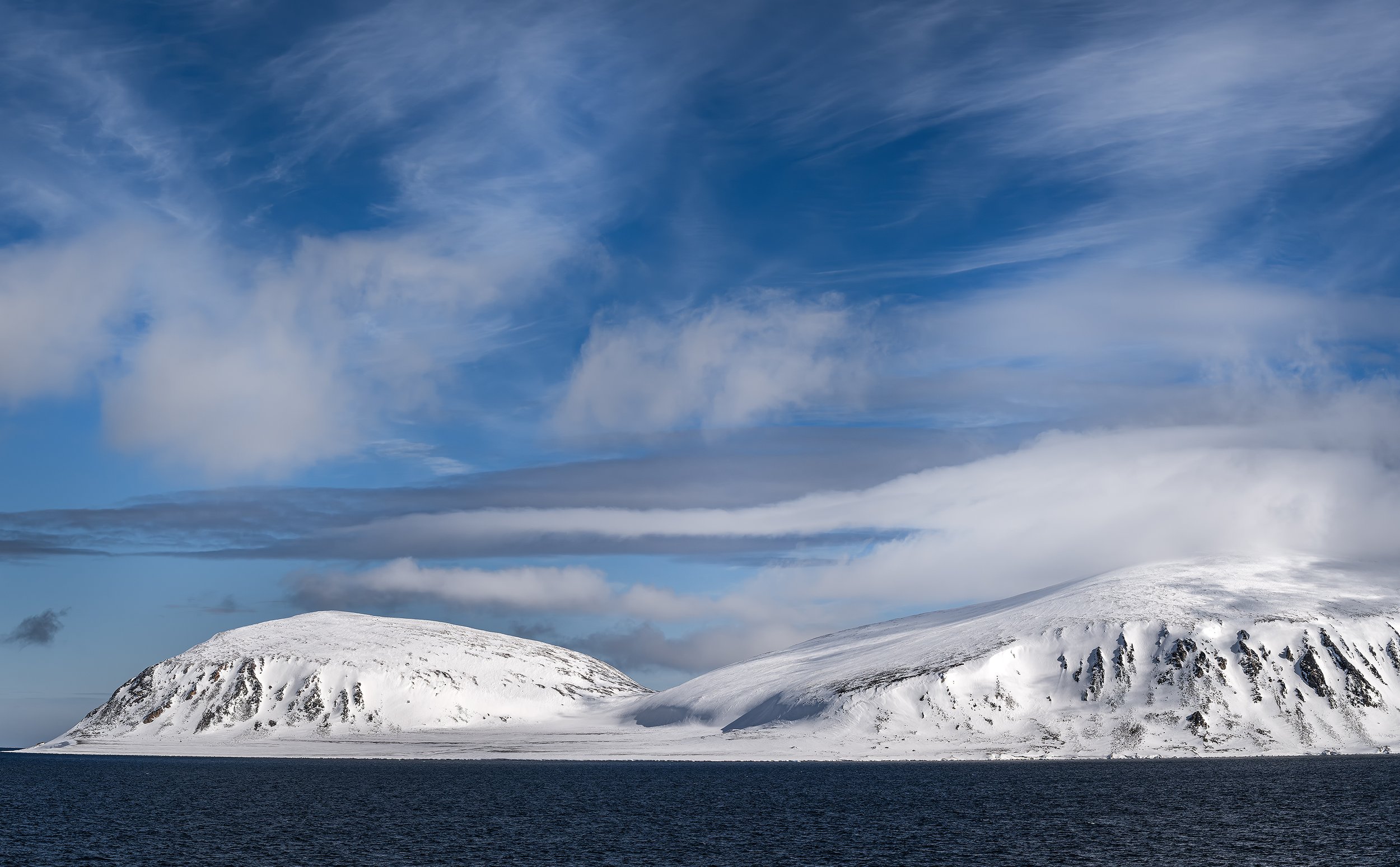 Twin Mountain Glaciers and Beautiful Sky, Svalbard 2026