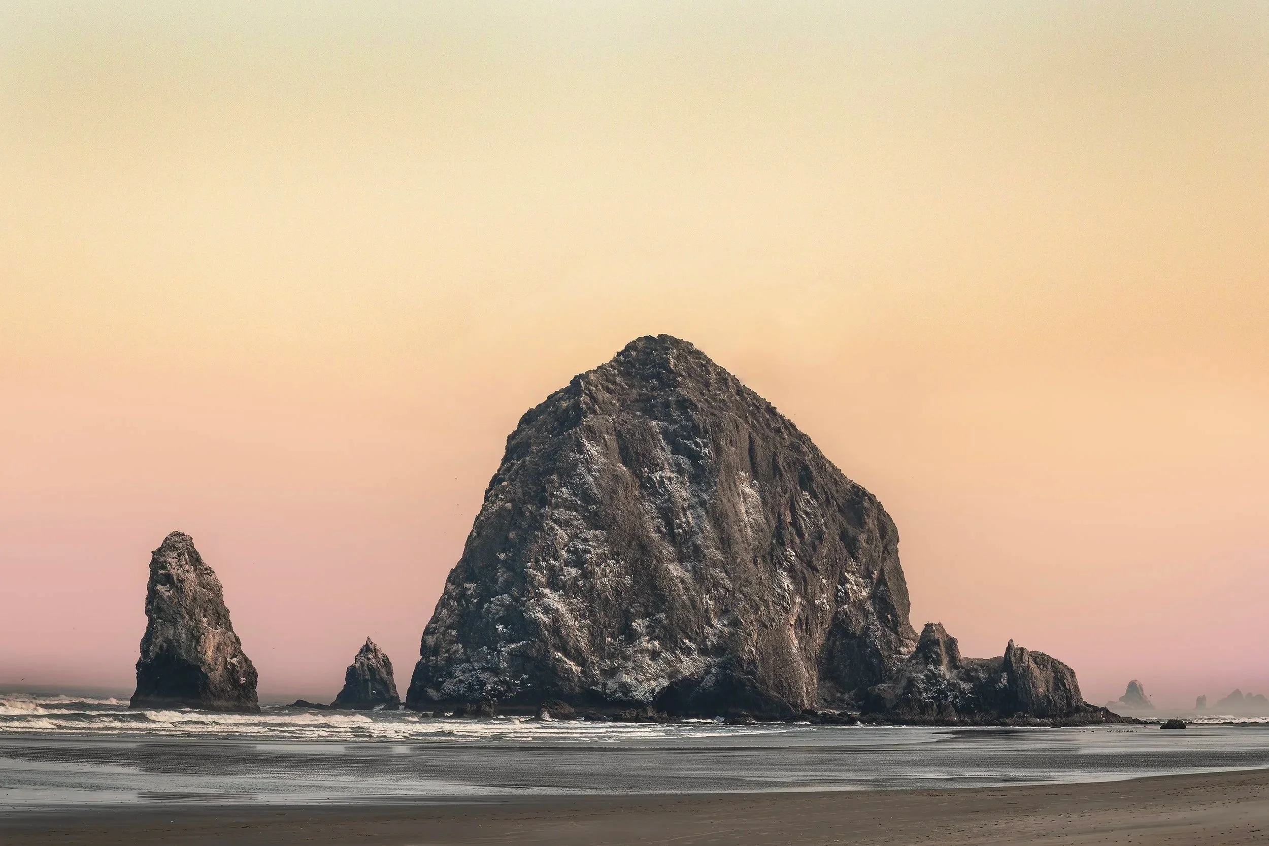 Haystack Rock Near Sunset, Cannon Beach, Oregon 2026