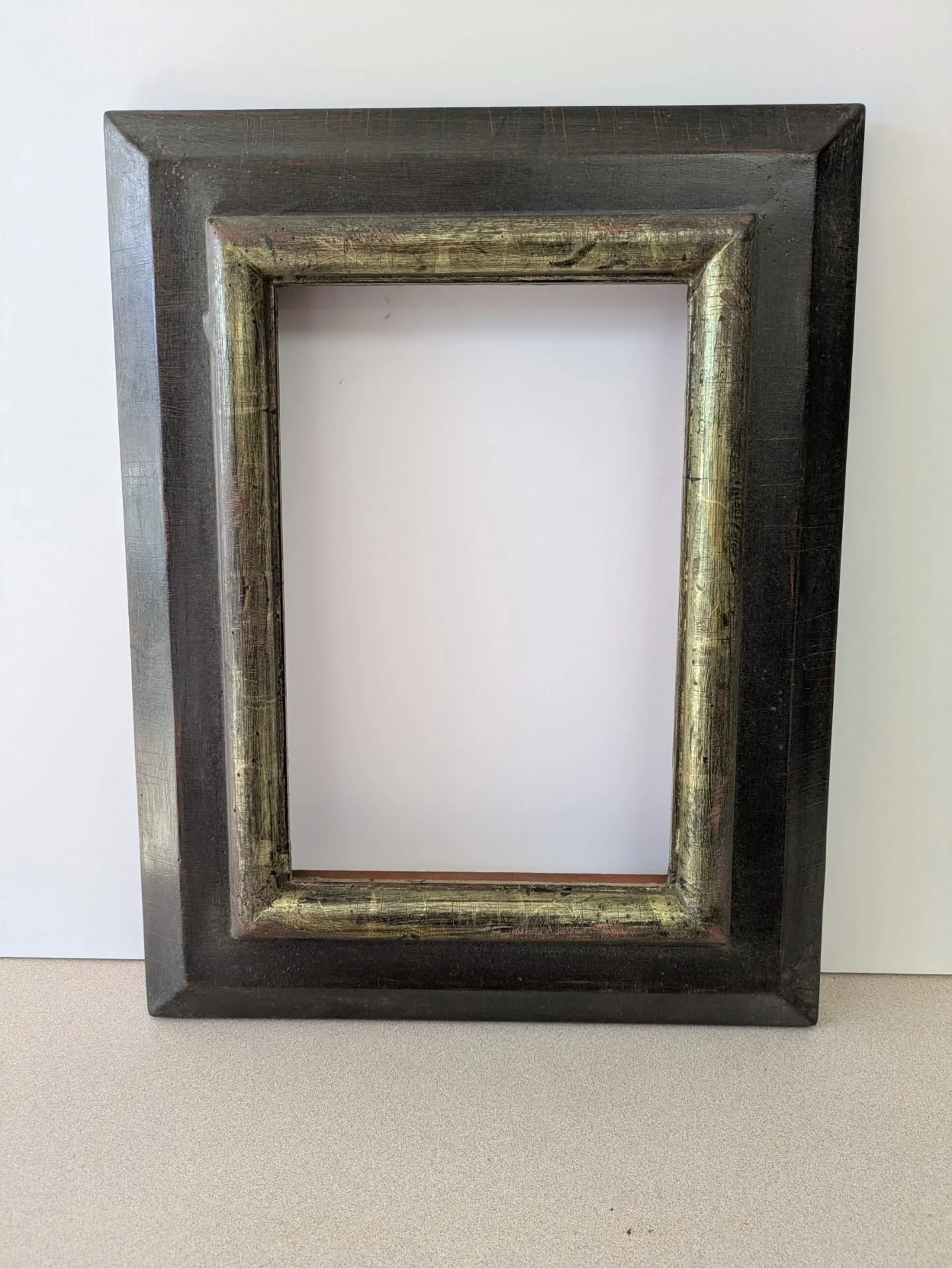 3 1/4&quot; width (rabbet 3/4&quot; depth)
8x12 
22k in umber distressed antiqued
$228 + free shipping
.
Comment below to enter drawing. Name is chosen via random generator in about 5 minutes and that person will have first dibs on purchasing