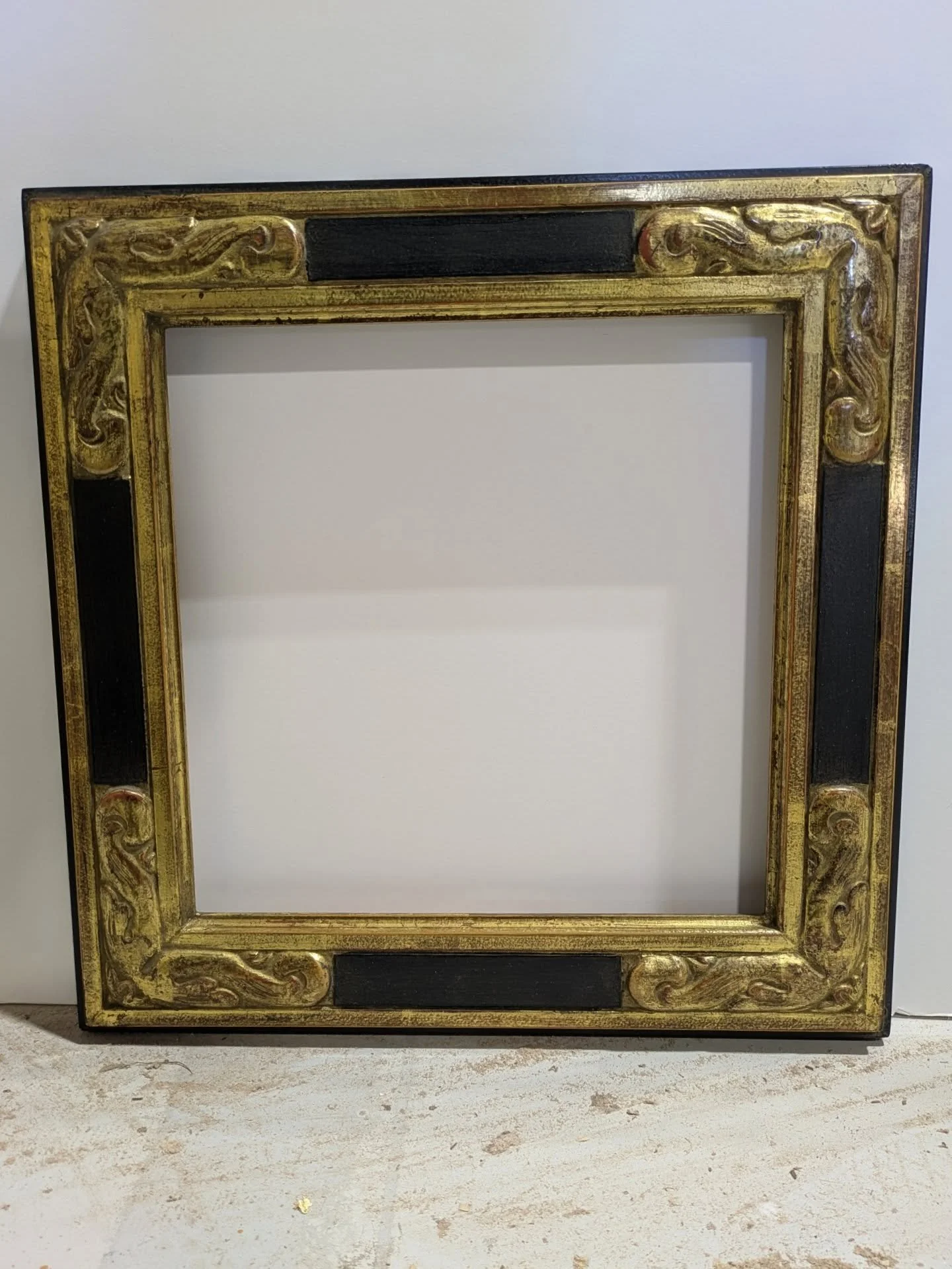 AVAILABLE
We have TWO of these 12x12 custom 22k black frames.
Can accommodate a depth of up to 3/4"
$330 each + free shipping 
Comment or DM if you are interested!