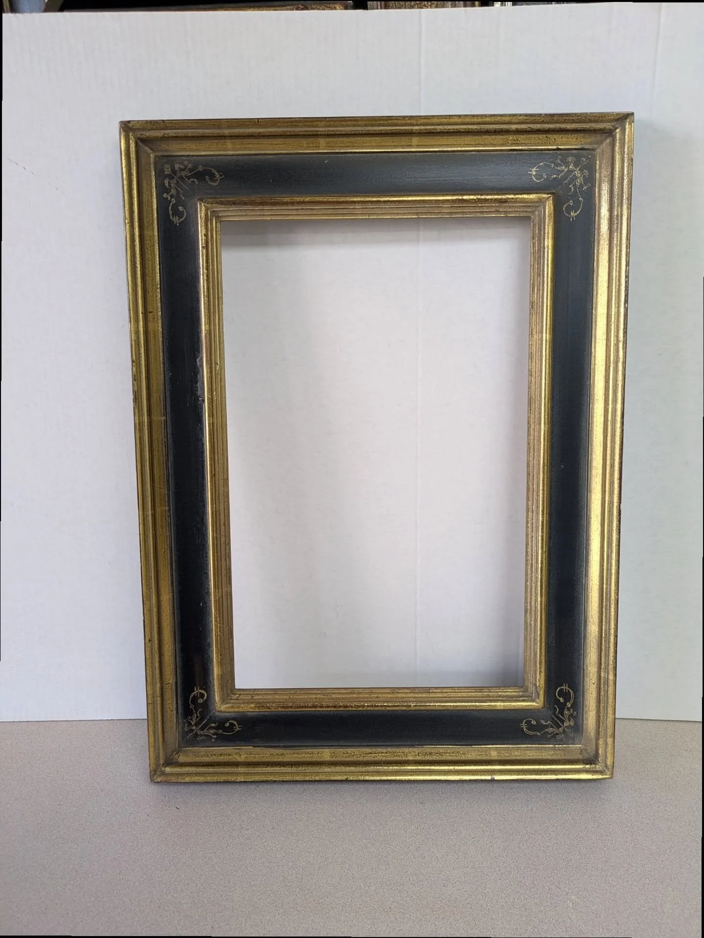 Available
Florentine 3 1/4" wide
11x17 
22k in and out black sgraffito corners
$403 + free shipping
.
Comment below if interested in purchasing