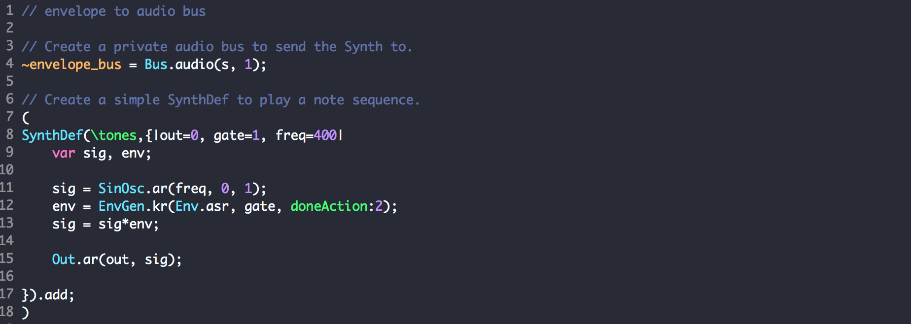 SuperCollider audio installation series: volume 1