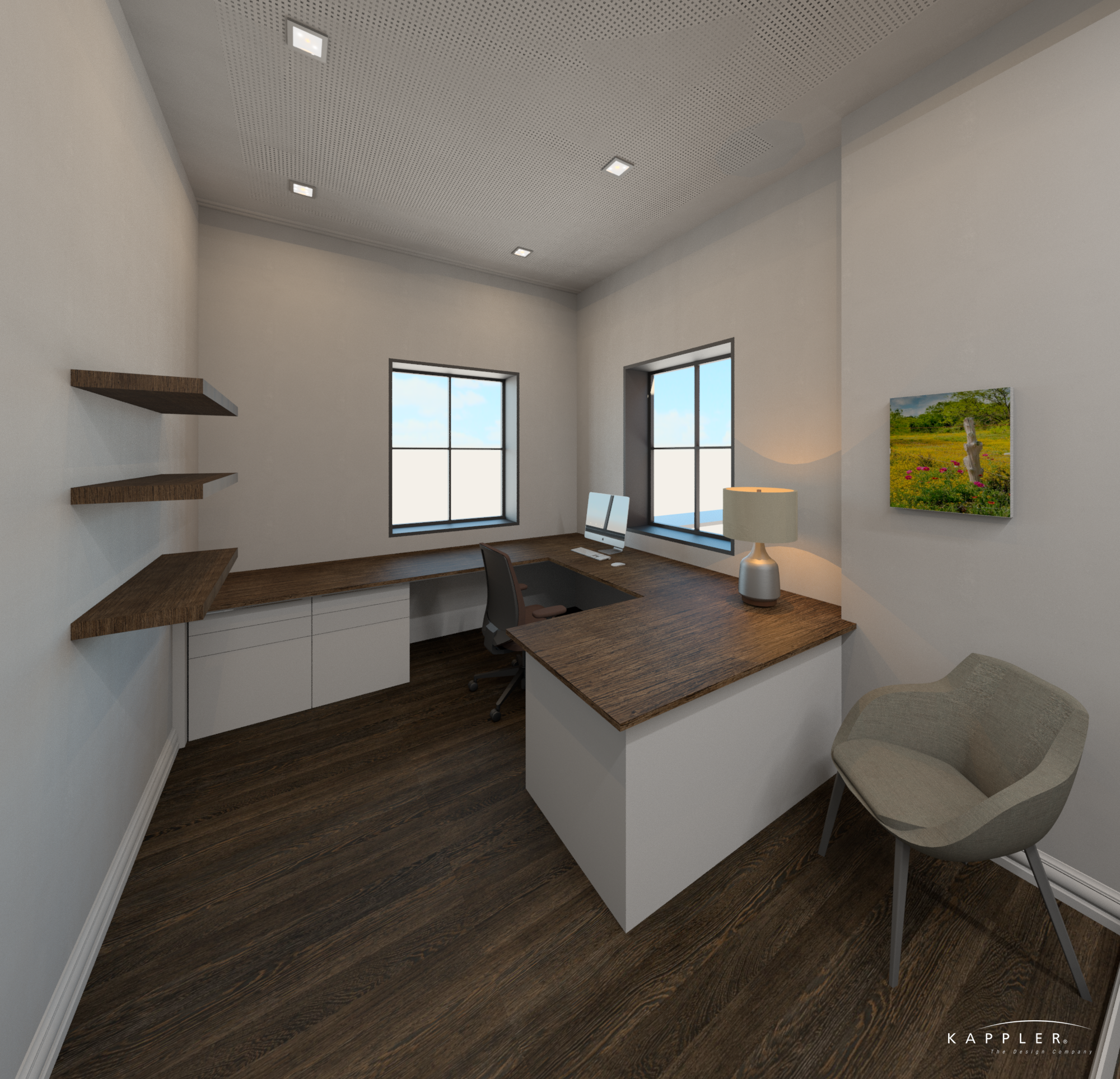 traditional dentist's office with hardwood floors