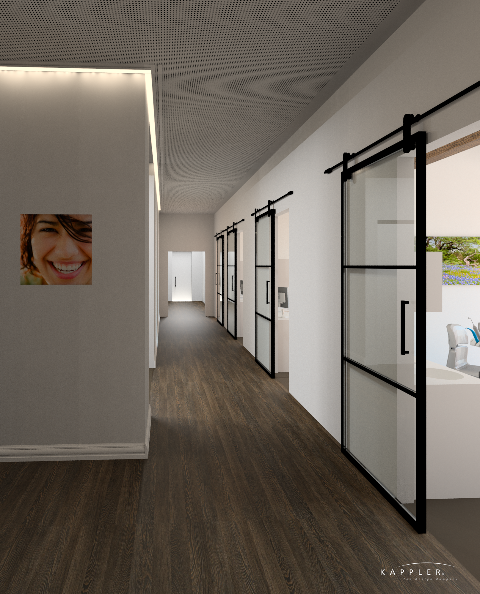 traditional dental office design with hardwood floors