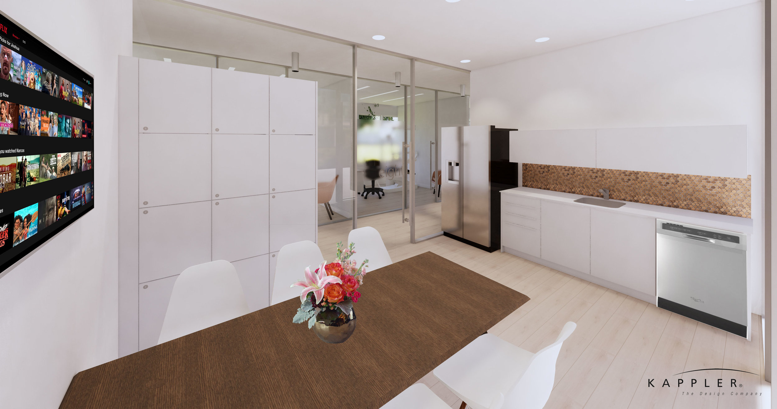 nordic inspired dental office break room