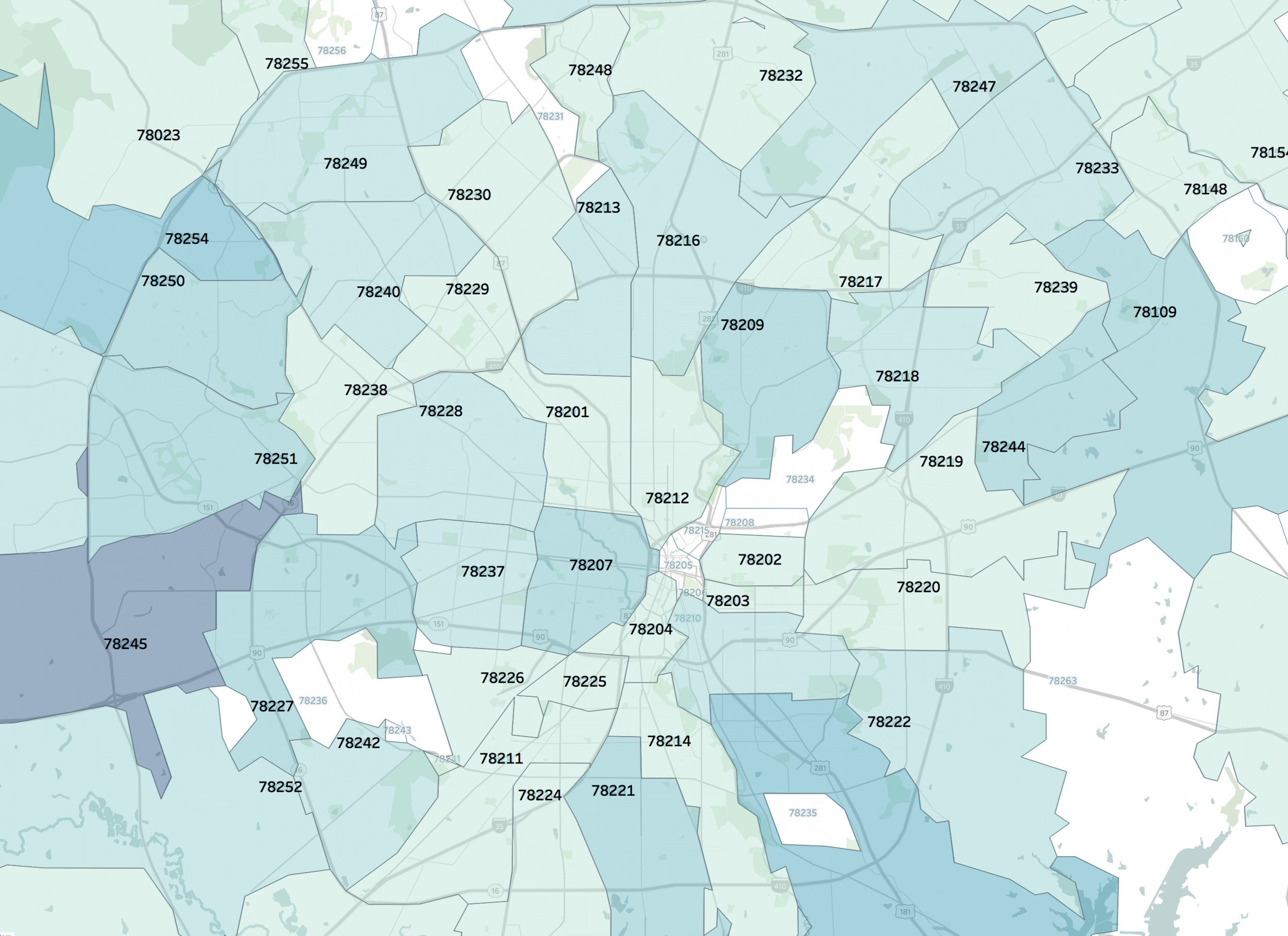 San Antonio Area Code Map Average Lease Prices In Popular San Antonio Zip Codes — Full Spectrum  Realty - San Antonio Realty San Antonio