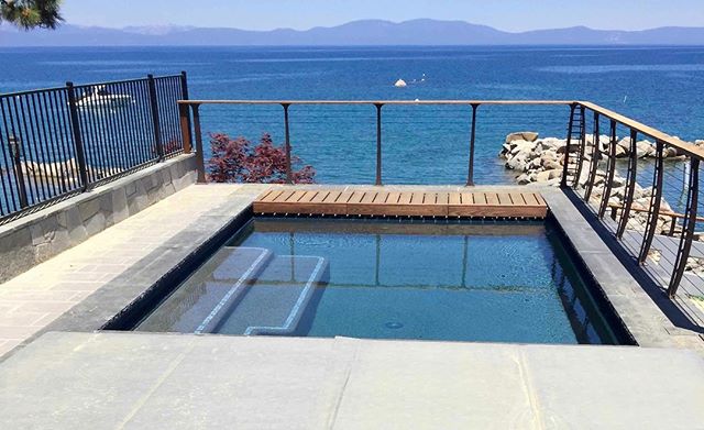 We're ready for Summer in our Zephyr Cove project with this stunning poolside view of Lake Tahoe courtesy of these modern metal-railings from @KeukaStudios. #solannadesign
&bull;�
&bull;�
&bull;�
&bull;�
#customhome #currentdesignsituation #pooldesig