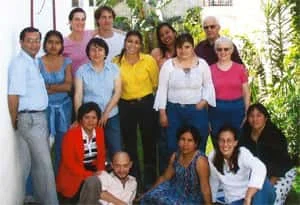 With fellow teachers, Guatemala City, 2003