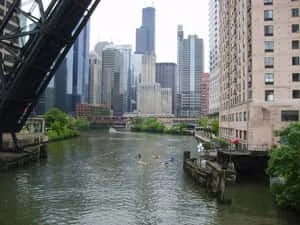 The Chicago River, seen from the Kinzie Street Bridge